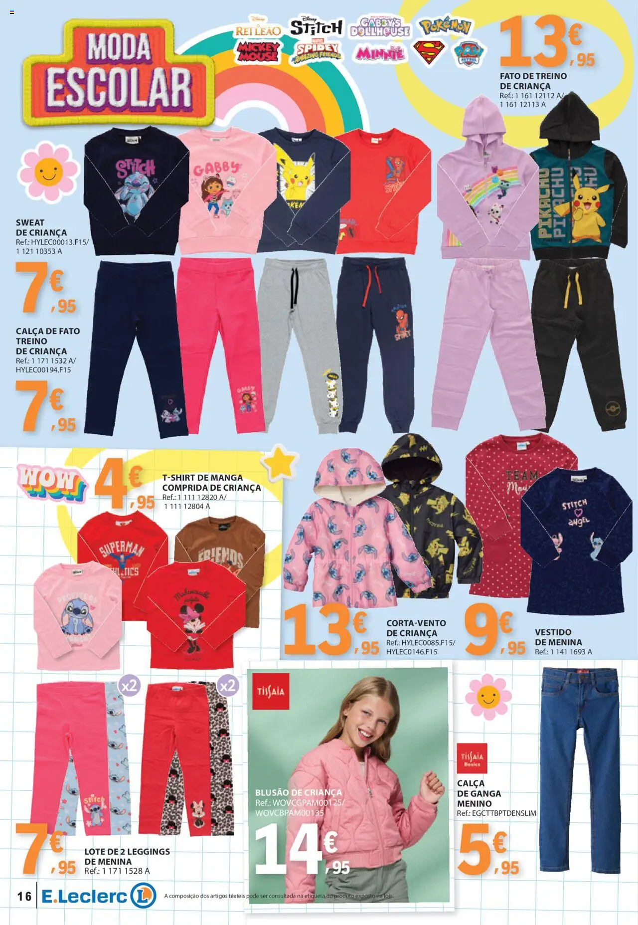 E.Leclerc - Folheto Regresso Aulas │ válido de 05.08.2025 | Página: 16 | Produtos: Vestido, Calça, Leggings, Fato
