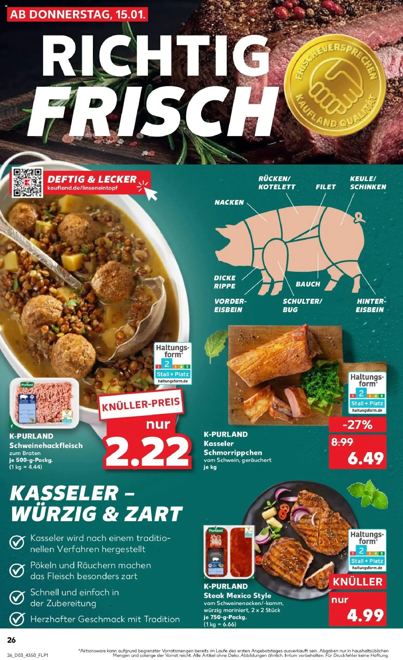 Kaufland prospekt Chemnitz	 – gültig ab 15.01.2026 | Seite: 34 | Produkte: Schinken, Steak, Fleisch