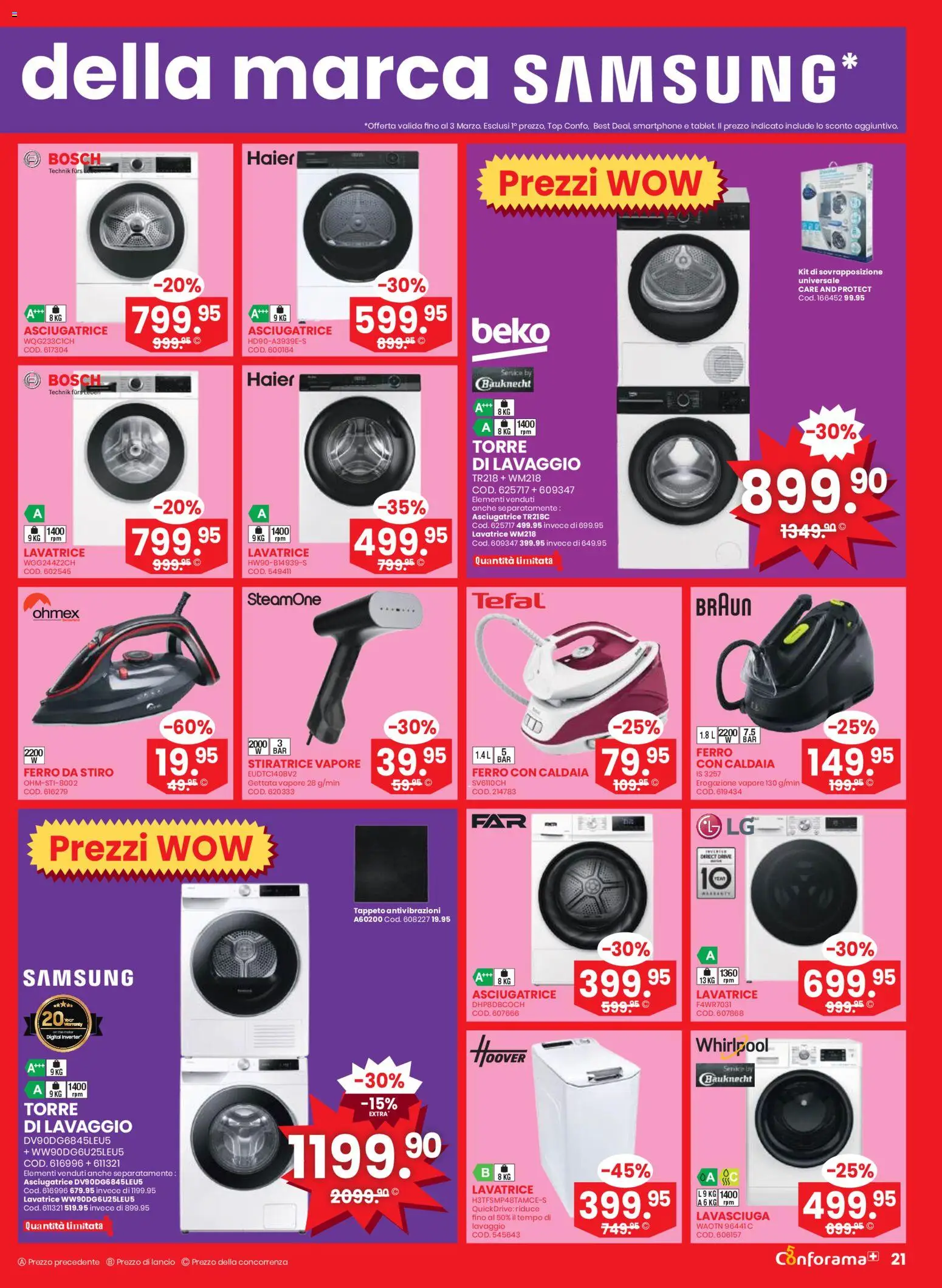 Conforama Aktionen IT – gültig ab 25.02.2026 | Seite: 21 | Produkte: Top, Samsung, Bosch