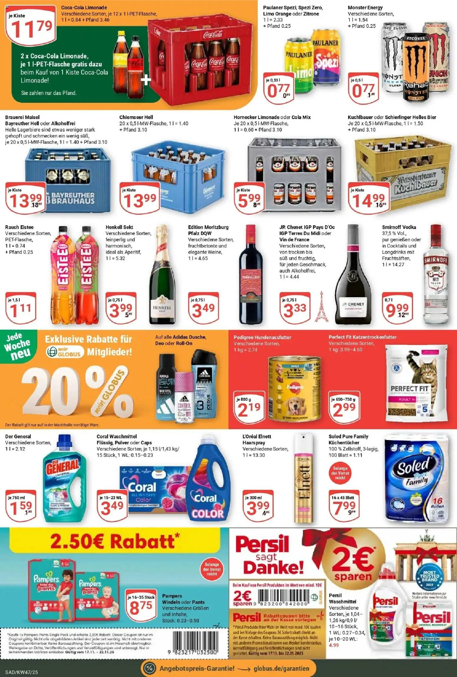 Globus prospekt Schwandorf	 – gültig ab 17.11.2025 | Seite: 4 | Produkte: Cola, Energy, Sekt, Zitrone