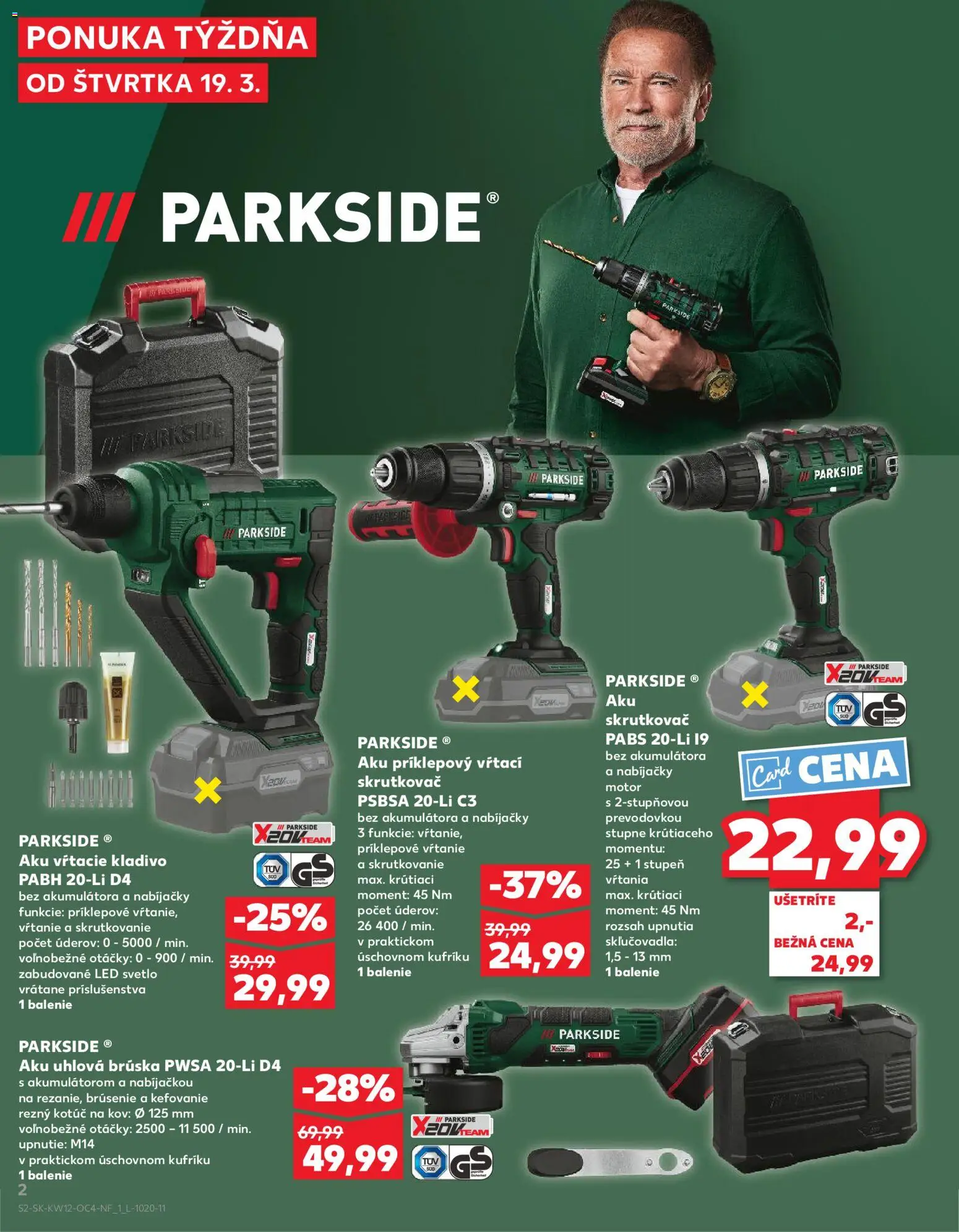 Kaufland SK akciós ujság - amely érvényes a következő dátumtól: 19.03.2026 | Oldal: 2 | Termékek: Parkside