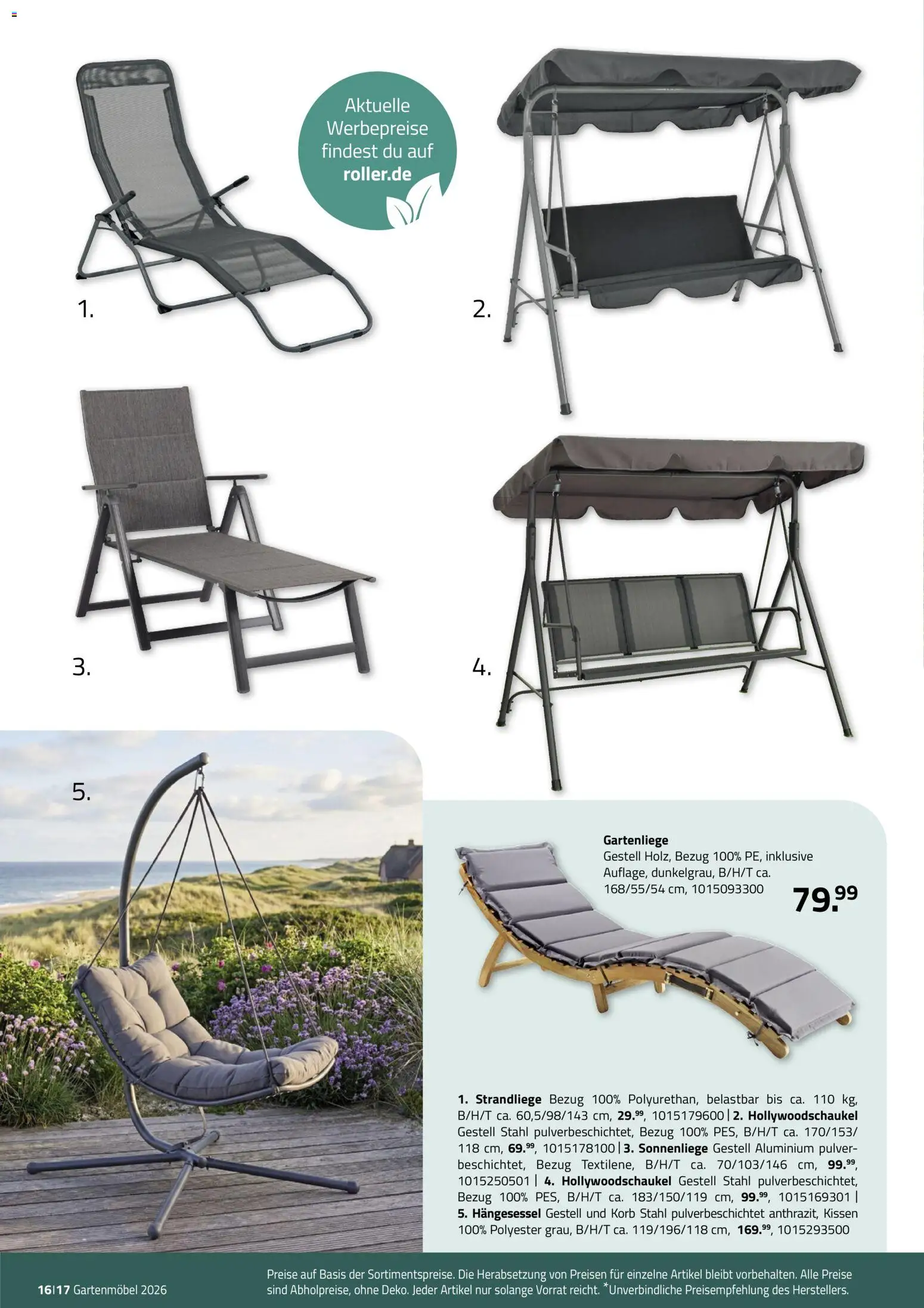 Roller Garten looks – gültig ab 23.02.2026 | Seite: 16 | Produkte: Kissen, Gartenmöbel, Korb