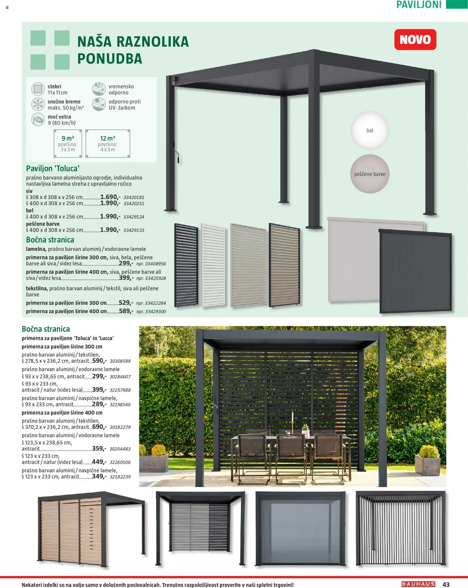 Novi Bauhaus katalog ponudbe – veljaven od 22.04.2026 | Stran: 43 | Izdelki: Paviljon
