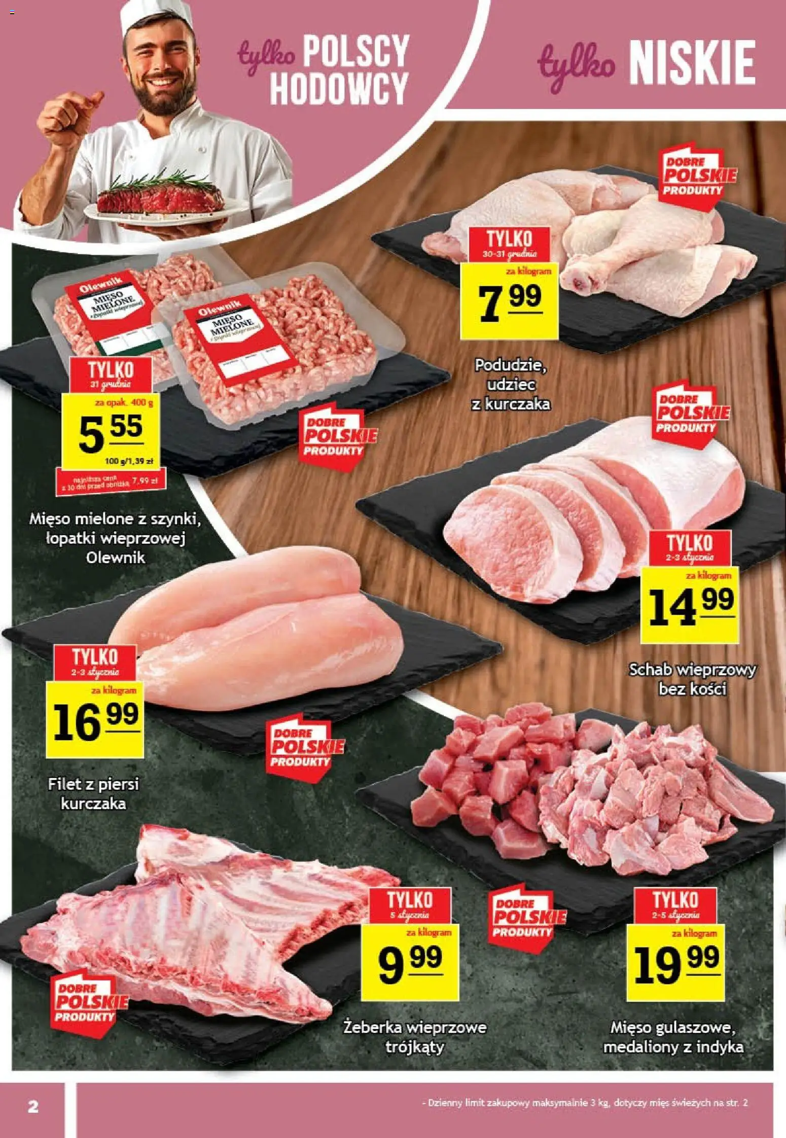 Gram Market Gazetka od 29.12.2025 | Strona: 2 | Produkty: Schab, Piersi, Mięso, Schab wieprzowy