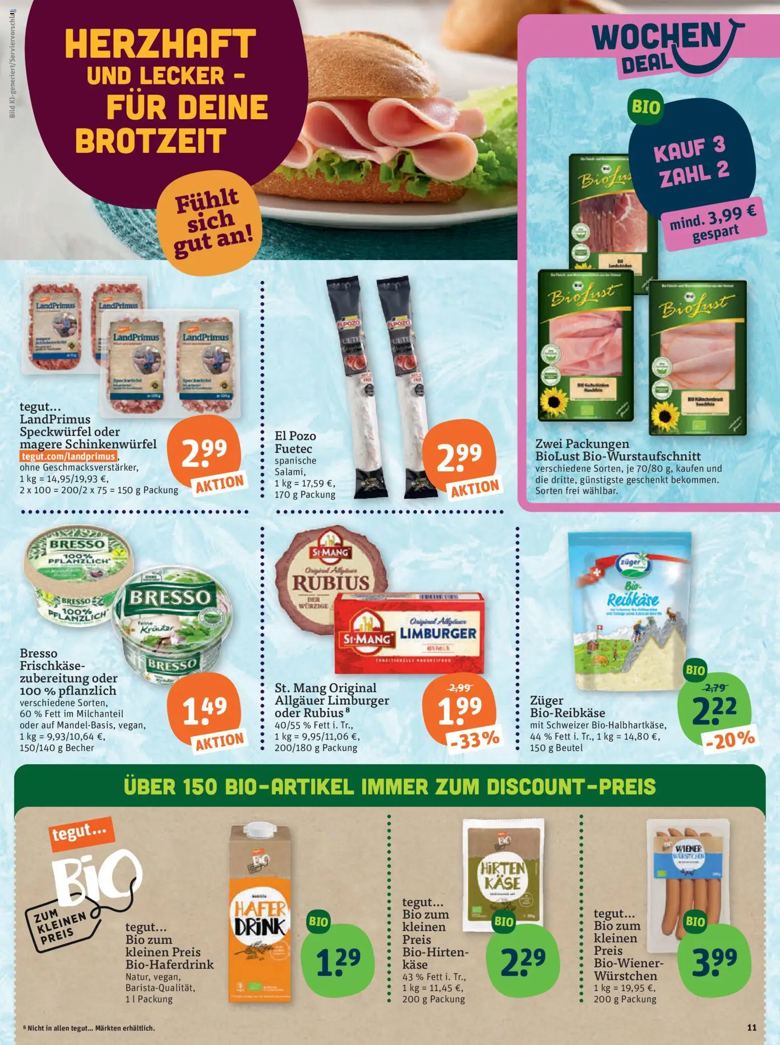 Tegut Prospekt 	 – gültig ab 02.02.2026 | Seite: 13 | Produkte: Käse, Bresso, Frischkase