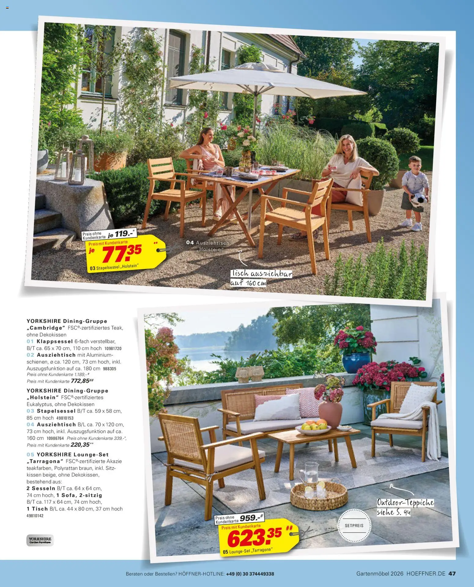 Höffner Prospekt Gartenmöbel – gültig ab 27.03.2026 | Seite: 47 | Produkte: Kissen, Tisch, Gartenmöbel