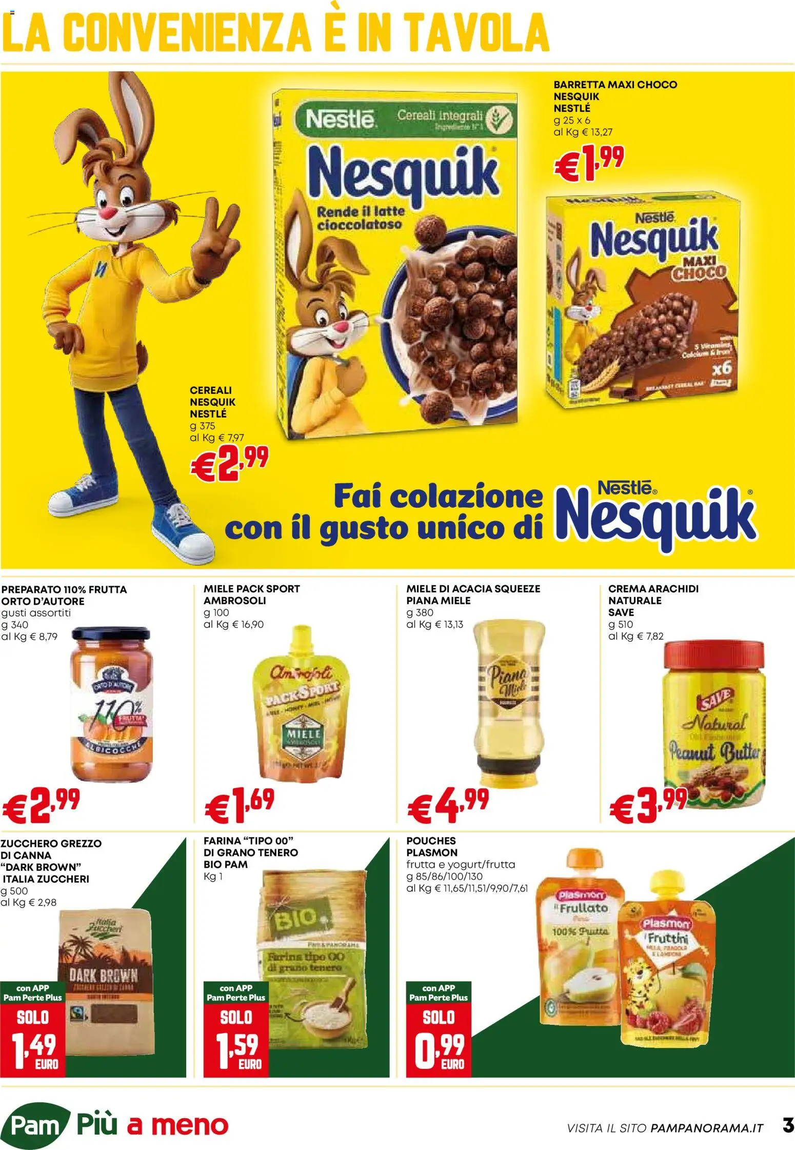 Volantino PAM del 29.01.2026 | Pagina: 3 | Prodotti: Crema, Cereali, Frutta, Latte