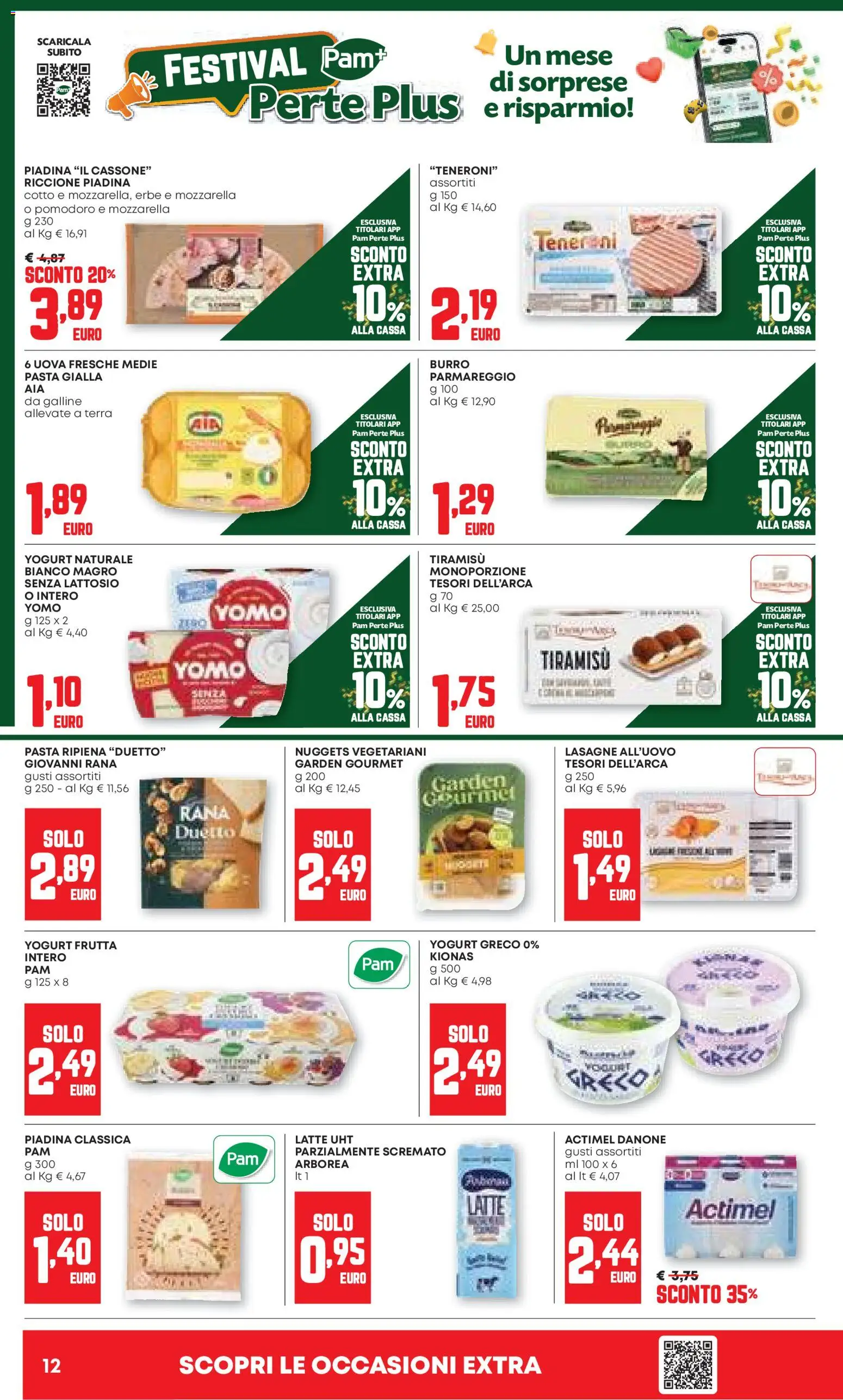 Volantino PAM del 06.11.2025 | Pagina: 12 | Prodotti: Yogurt, Nuggets, Latte, Burro