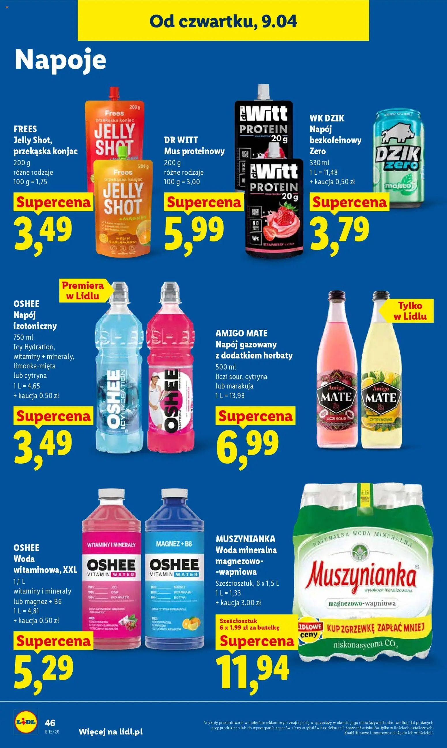 Lidl Polsko leták od 09.04.2026 | Strana: 48 | Produkty: Minerály, Mojito, Marakuja, Protein