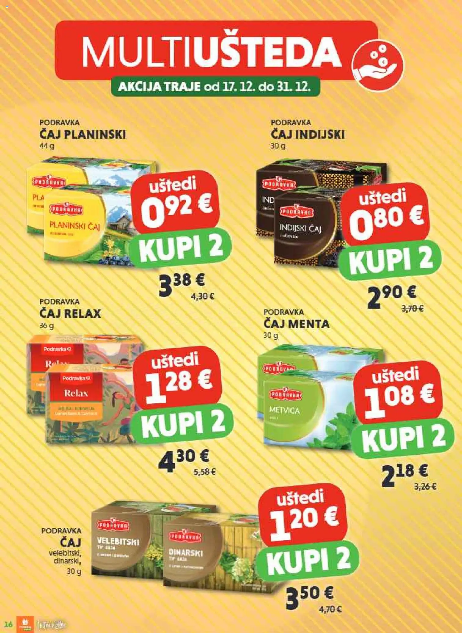 Studenac katalog | vrijedi od 17.12.2025 | Stranica: 16 | Proizvodi: Podravka, Čaj