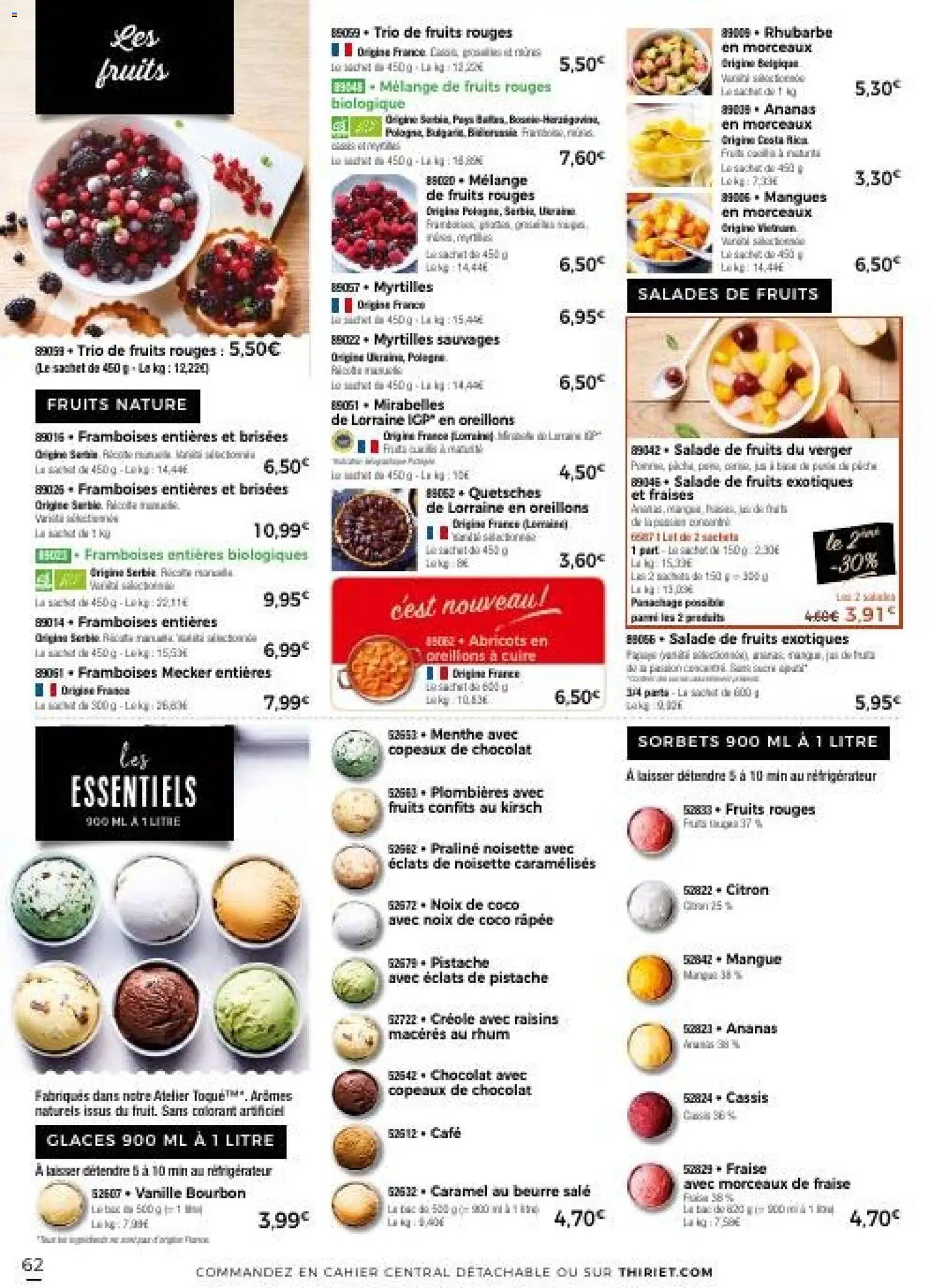 {H1} | Page: 62 | Produits: Beurre, Café, Bourbon, Fraises