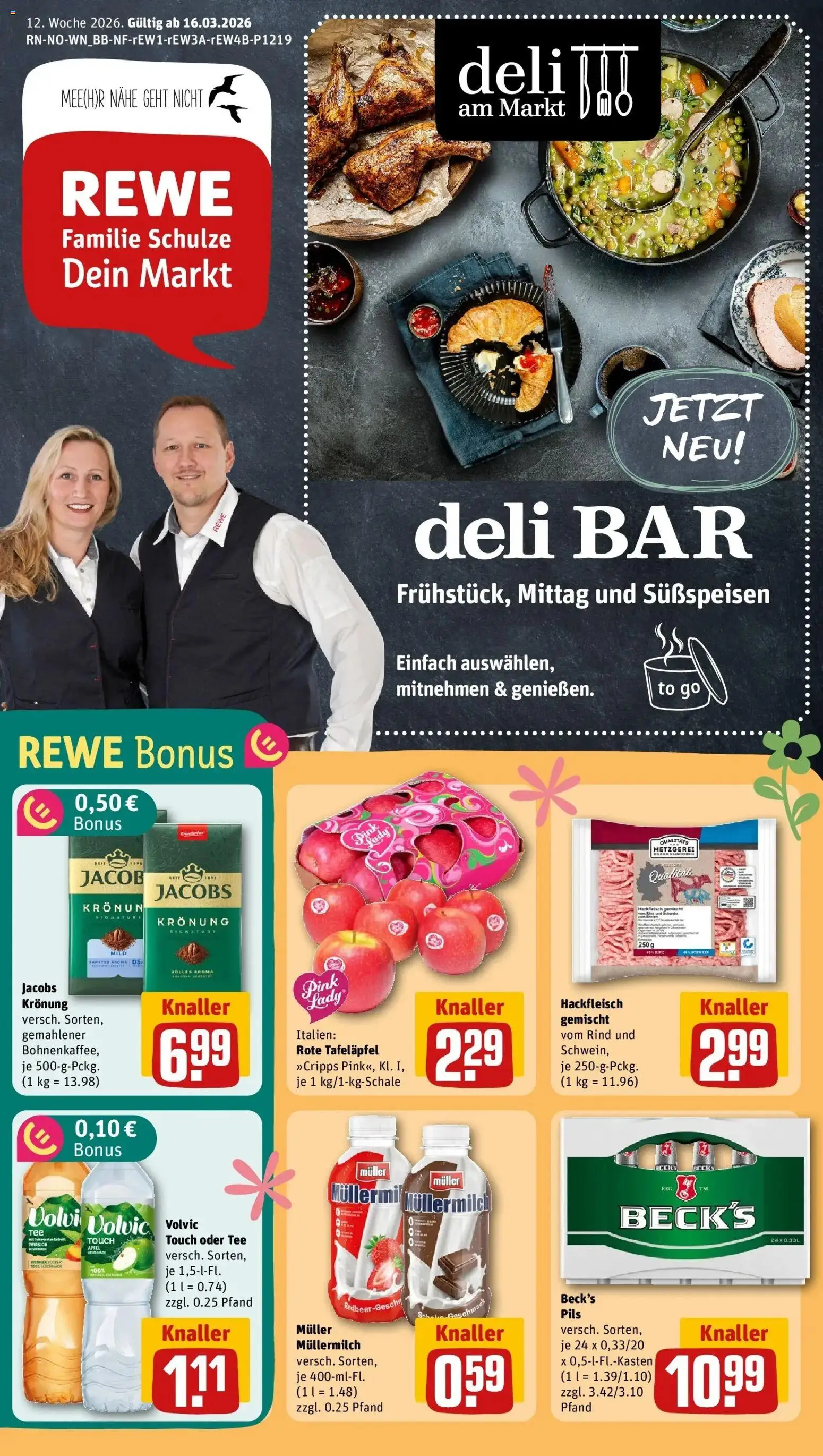 Rewe Prospekt Wilhelmshaven	 – gültig ab 15.03.2026 | Seite: 1 | Produkte: Pils, Volvic touch, Pfirsich, Hackfleisch
