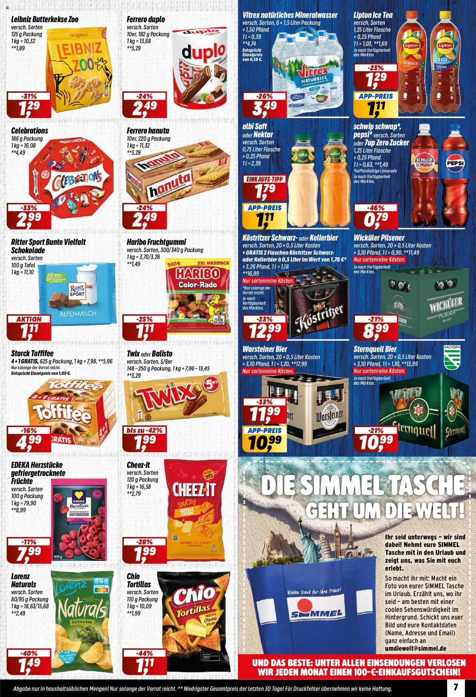 Simmel Prospekt 	 – gültig ab 27.04.2026 | Seite: 7 | Produkte: Tasche, Schokolade, Celebrations, Butterkekse