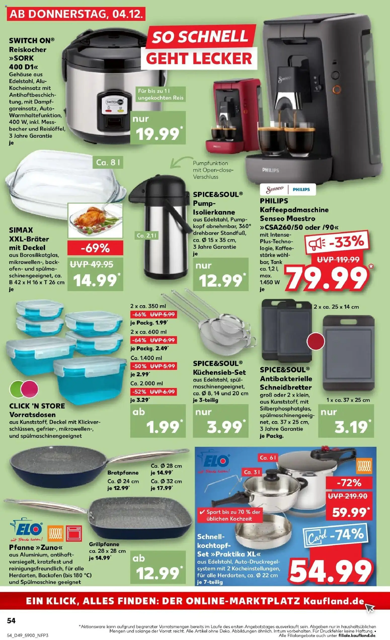 Kaufland prospekt Lübbenau	 – gültig ab 08.12.2025 | Seite: 54 | Produkte: Senseo, Grill, Backofen, Reis
