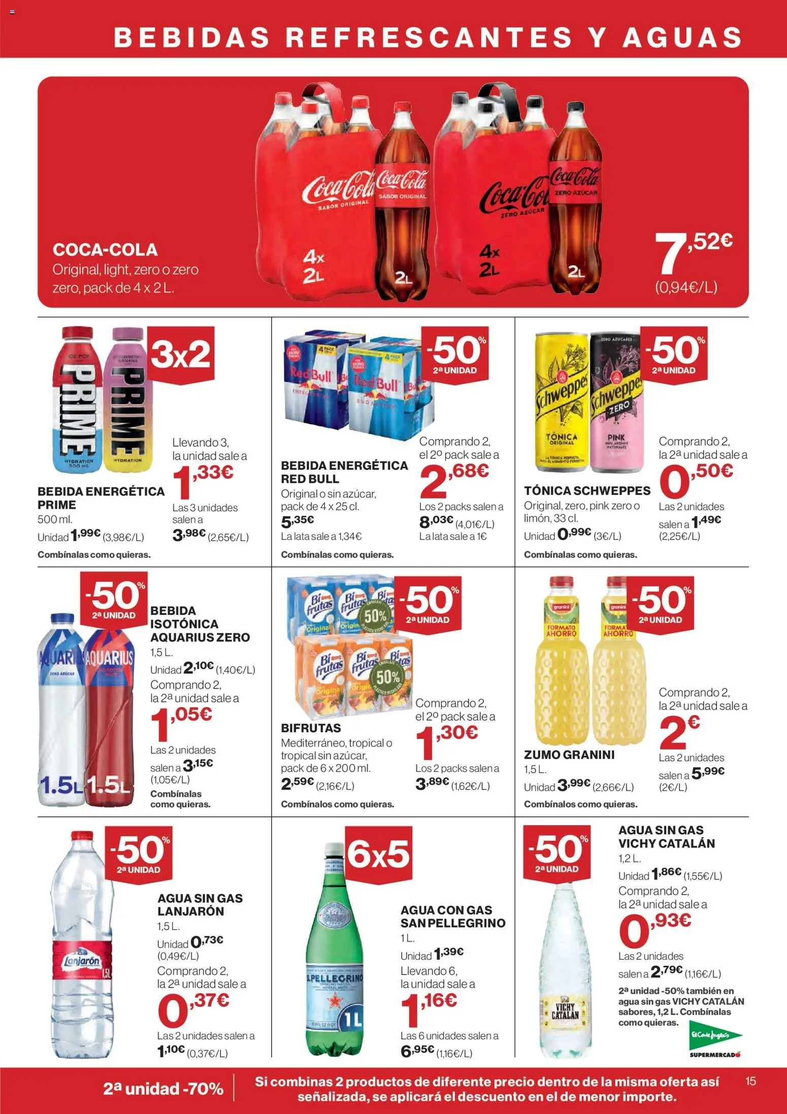El Corte Inglés ofertas │ válido desde el 12.02.2026 | Página: 15 | Productos: Agua con gas, Ροζ πιπέρι