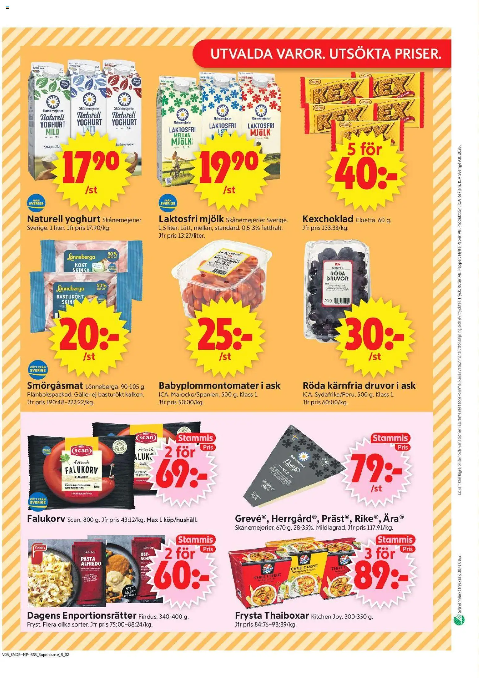 ICA Supermarket reklamblad aktuell från 26.01.2026 | Sida: 10 | Produkter: Galler, Falukorv, Mjölk, Yoghurt