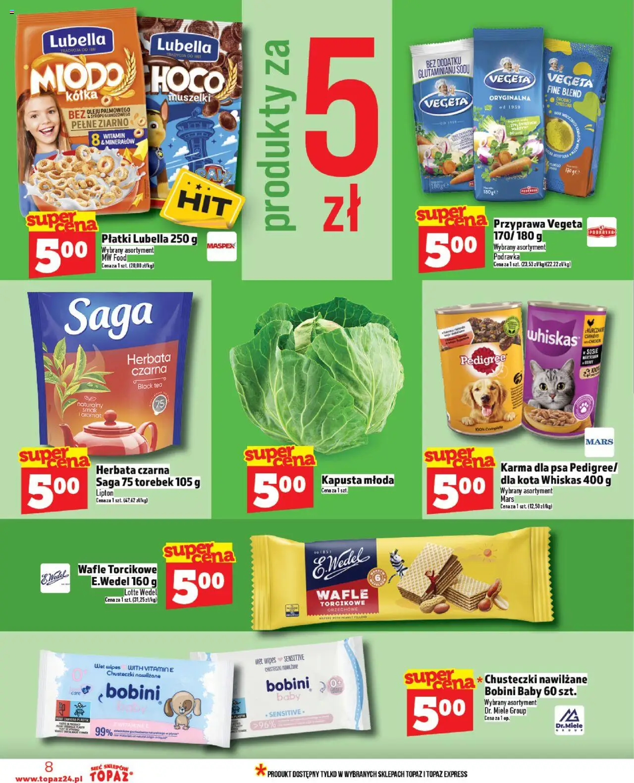 Topaz Gazetka - Ceny małe na stałe od 14.08.2025 | Strona: 8 | Produkty: Kapusta, Wafle, Herbata, Płatki
