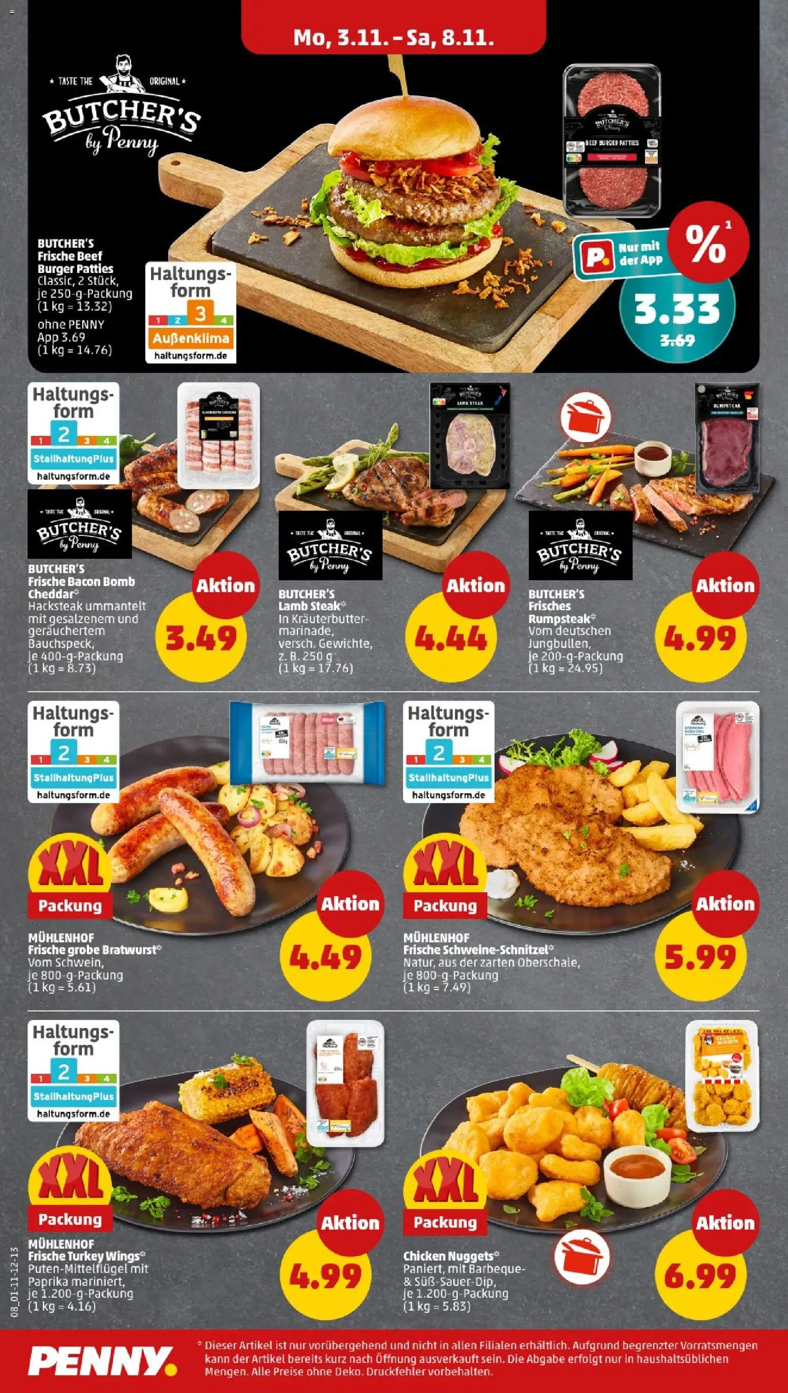 Penny - Mecklenburg-Vorpommern  – gültig ab 03.11.2025 | Seite: 10 | Produkte: Rumpsteak, Burger, Kräuterbutter, Steak