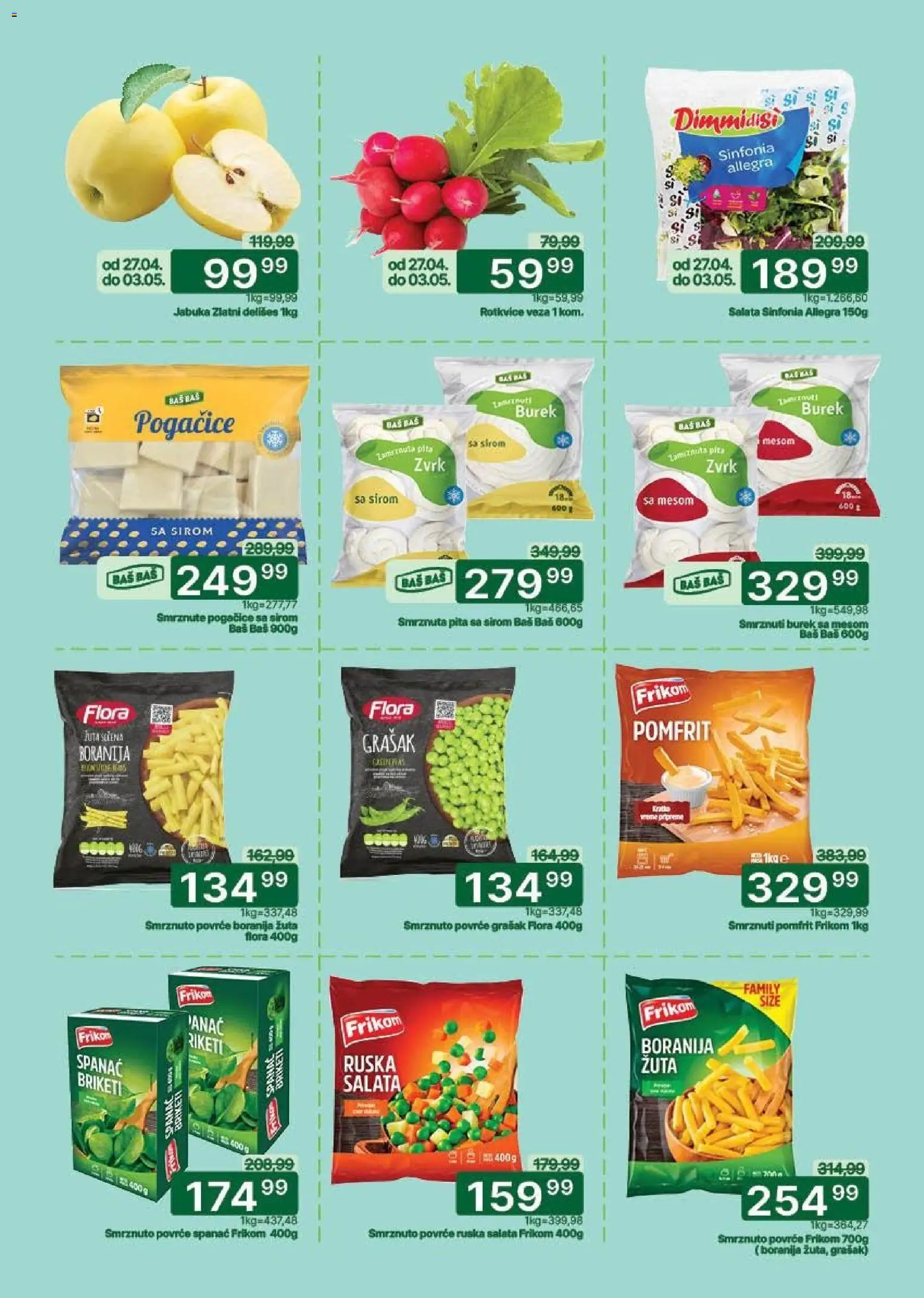Univerexport katalog - važi od 27.04.2026 | Strana: 2 | Proizvode: Ruska salata, Boranija, Pomfrit, Pita