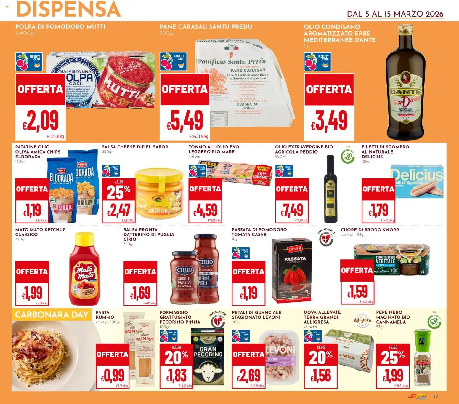 Volantino Pan del 05.03.2026 | Pagina: 17 | Prodotti: Salsa, Sale, Pepe, Formaggio