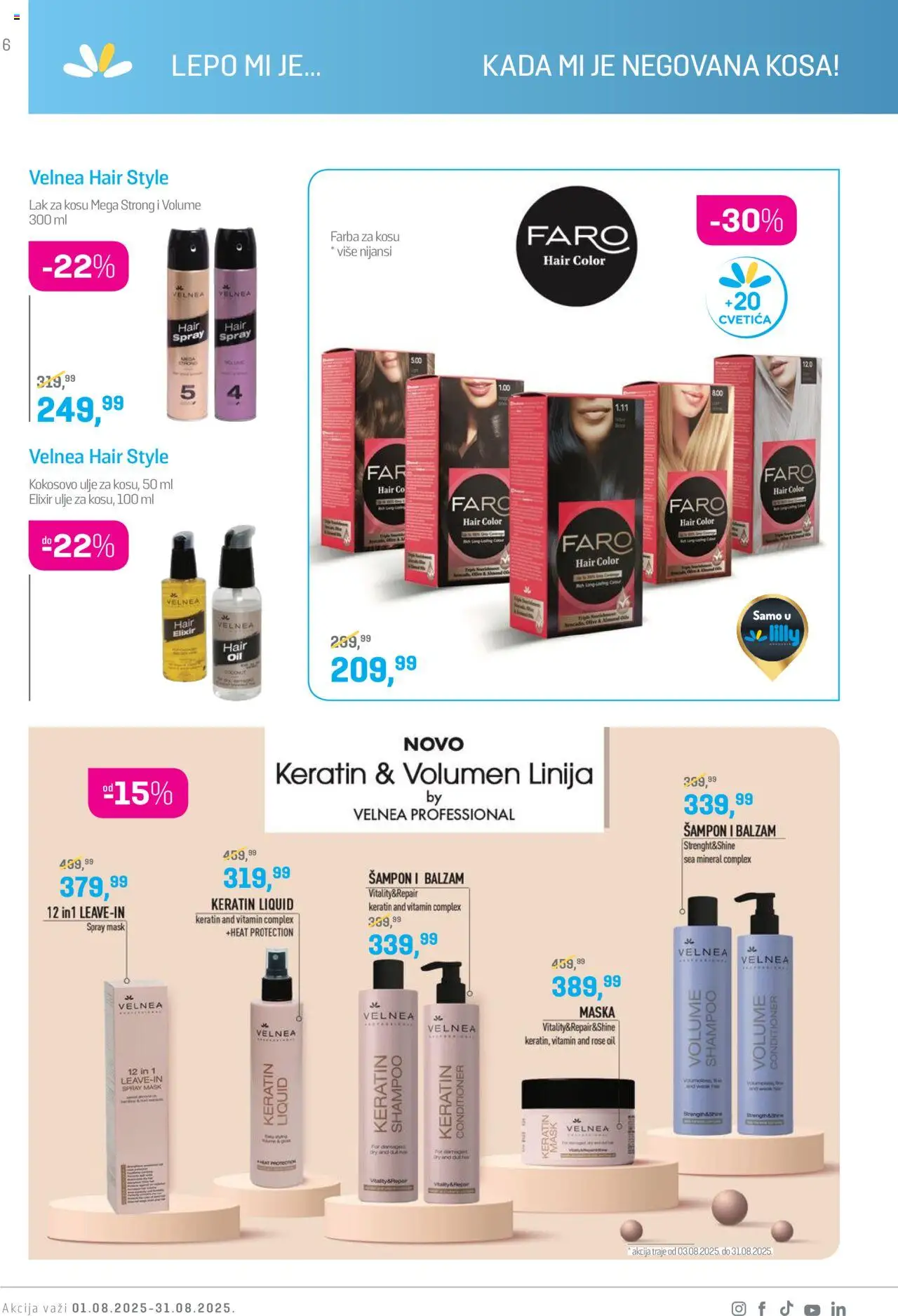 Lilly drogerie katalog - važi od 01.08.2025 | Strana: 6 | Proizvode: Kokosovo ulje, Balzam, Lak za kosu, Ulje