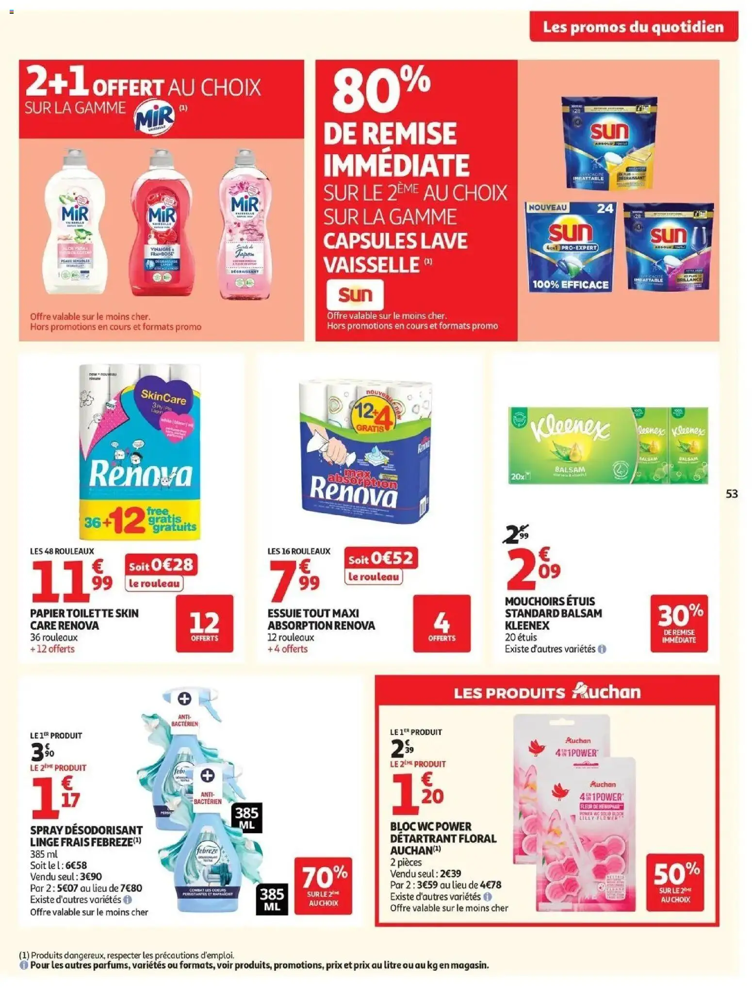 {H1} | Page: 55 | Produits: Framboise, Papier toilette, bloc WC, Vinaigre