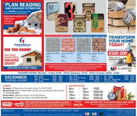 Cashbuild specials catalogue – valid from 24.11.2025 | Page: 12 | Products: Dates, Stock, Cement, Clay