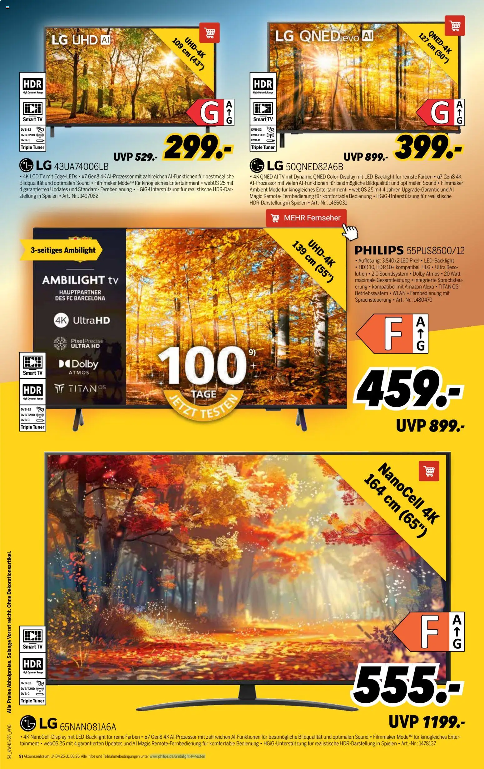 Medimax Prospekt 	 – gültig ab 31.10.2025 | Seite: 4 | Produkte: LG, Philips, Smart TV, TV