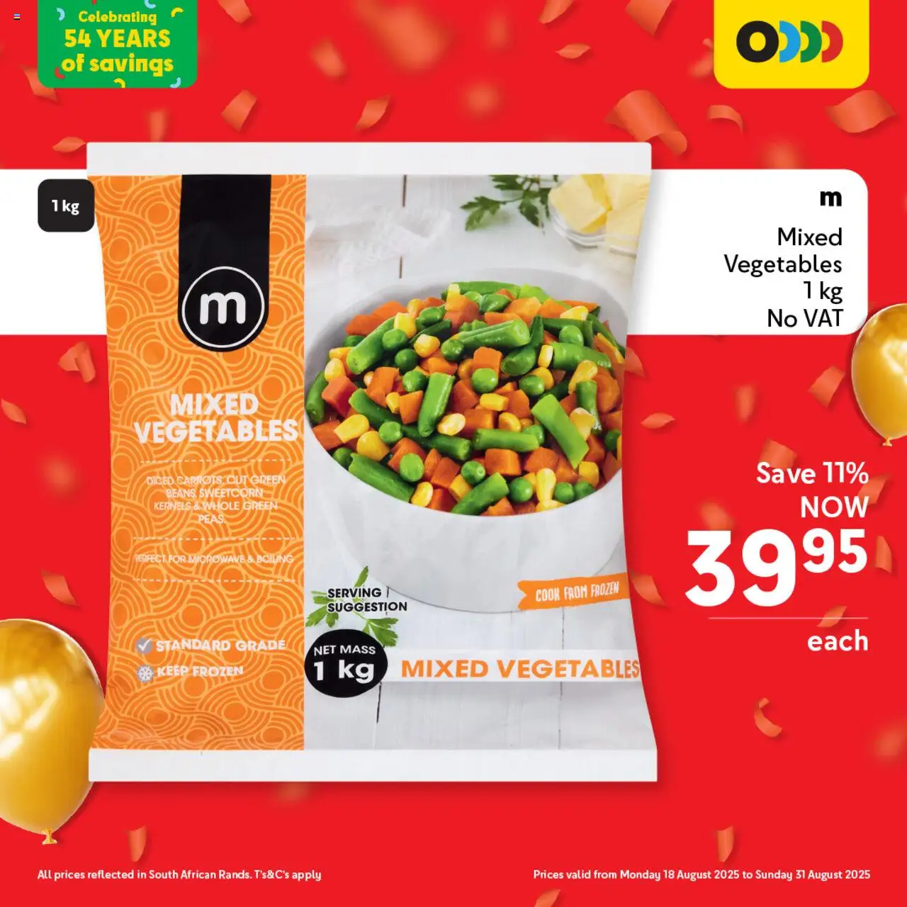 Makro After Party Frozen Food │ valid from 18.08.2025 | Page: 11 | Products: Microwave, Vegetables
