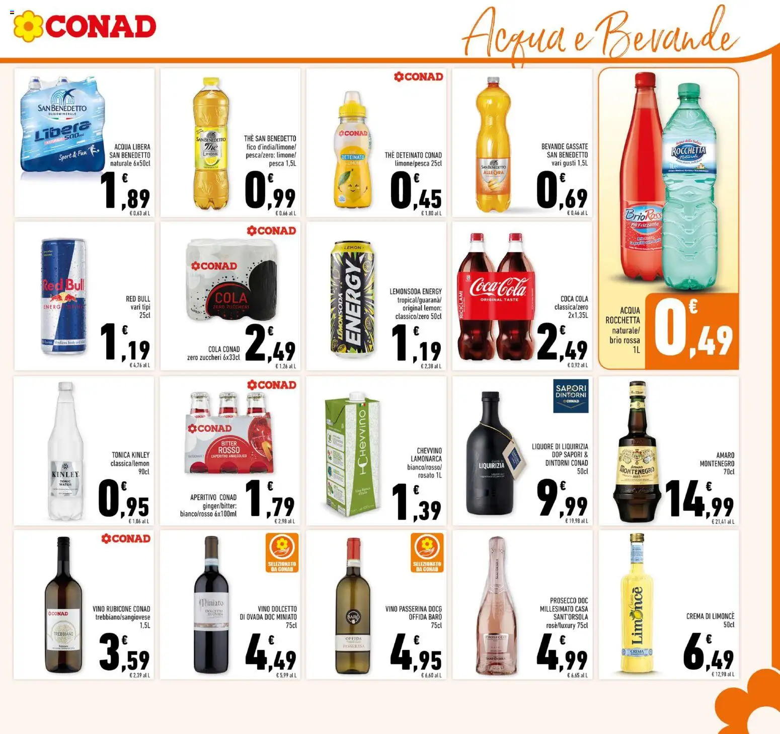 Volantino Conad del 11.02.2026 | Pagina: 17 | Prodotti: Acqua, The, Red Bull, Amaro