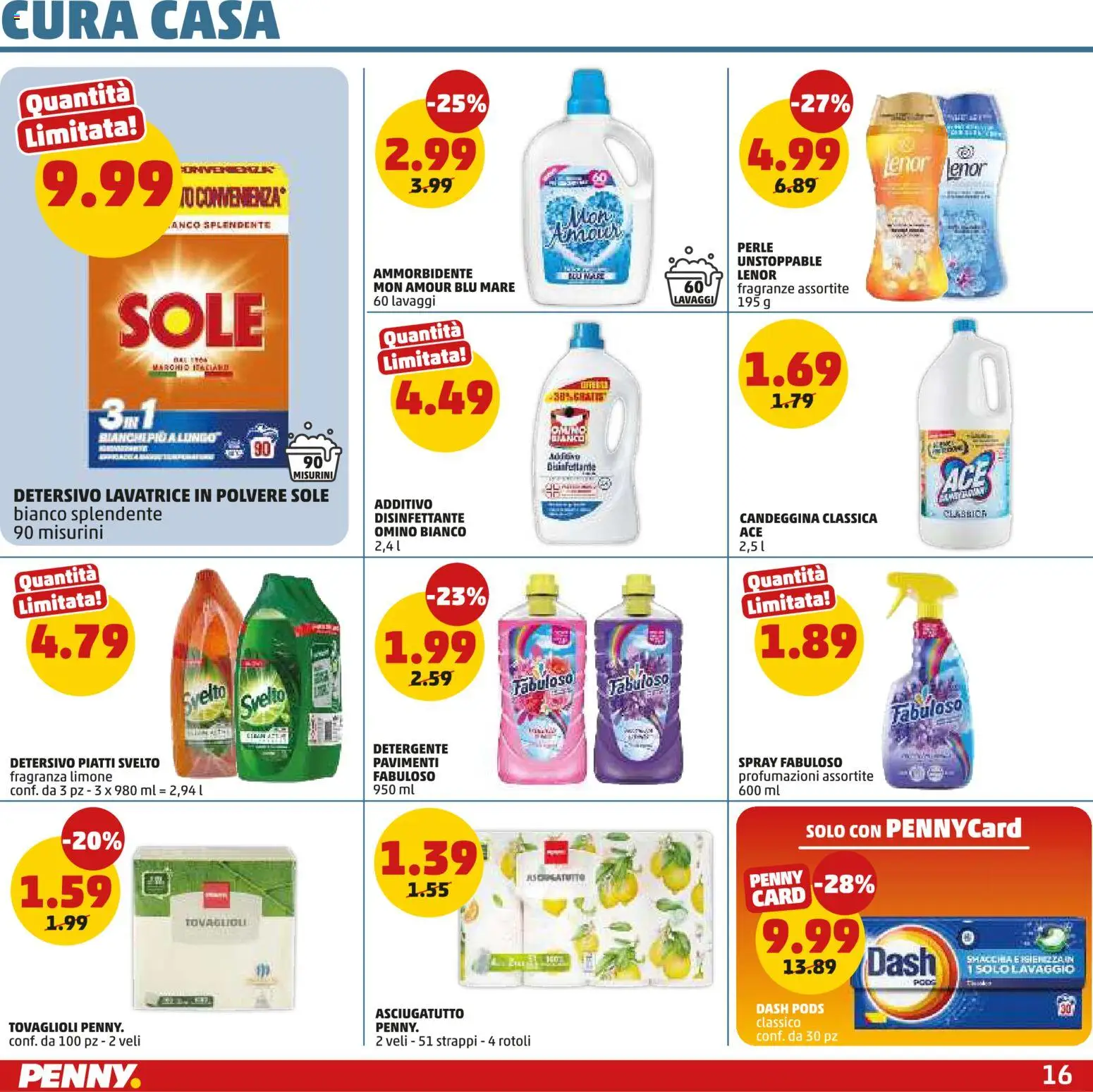 Volantino PENNY del 09.04.2026 | Pagina: 16 | Prodotti: Ammorbidente, Lavatrice, Asciugatutto, Fragranza