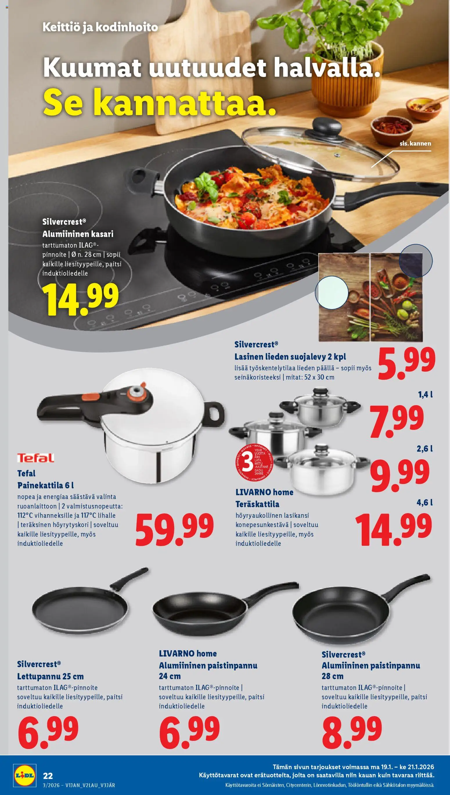 Lidl tarjoukset - Rovaniemi – voimassa 15.01.2026 alkaen | Sivu: 28 | Tuotteet: Paistinpannu, Keittiö