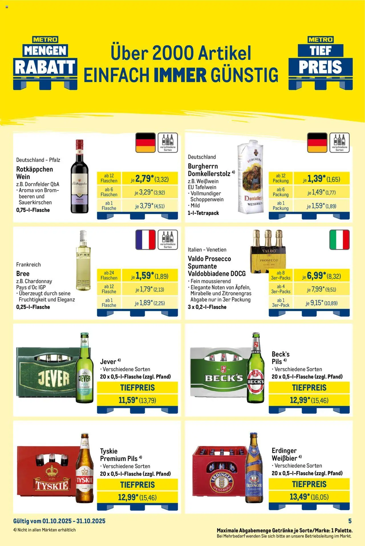 Metro Monats-Mix – gültig ab 01.10.2025 | Seite: 5 | Produkte: Zitronengras, Weißbier, Prosecco, Jever