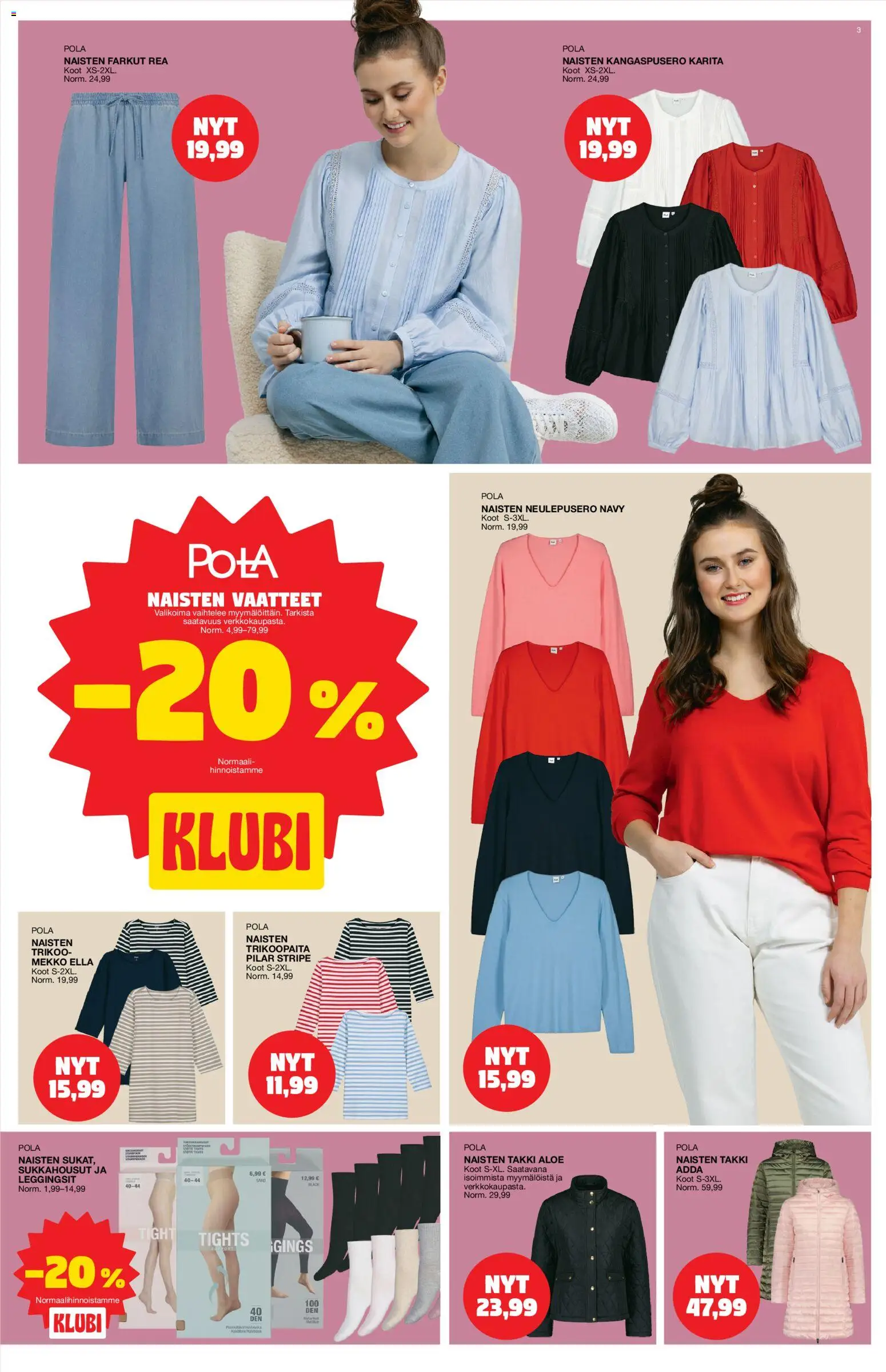 Tokmanni tarjoukset – voimassa 09.03.2026 alkaen | Sivu: 3 | Tuotteet: Vaatteet, Sukkahousut, Mekko, Farkut