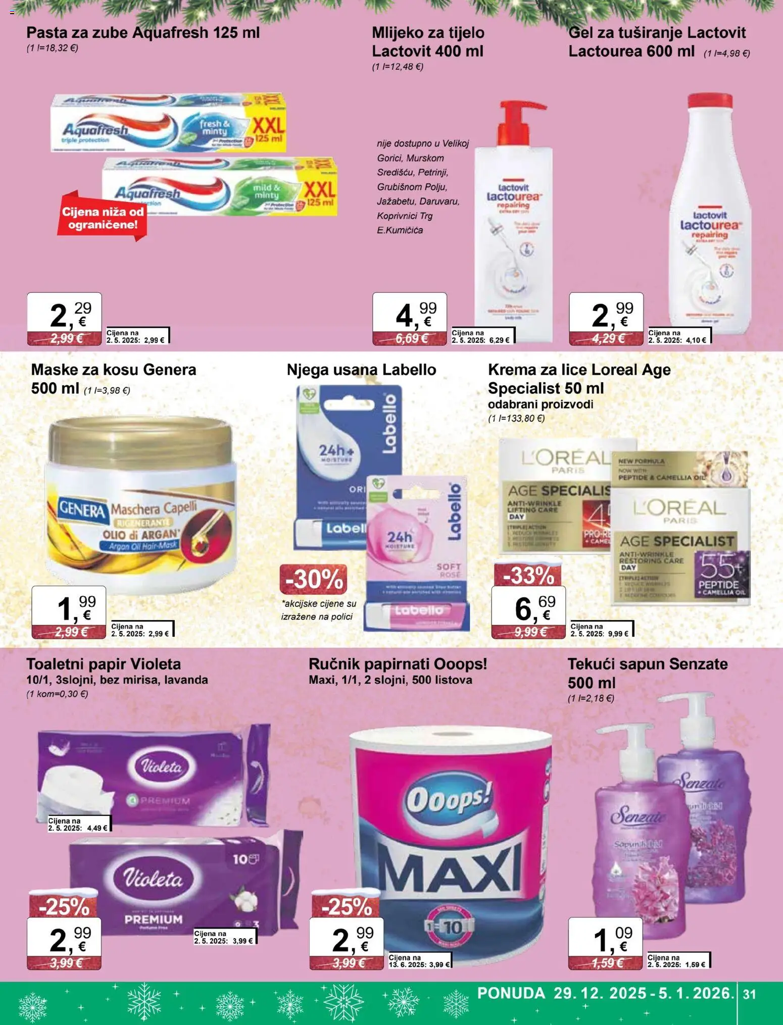 KTC katalog | vrijedi od 29.12.2025 | Stranica: 31 | Proizvodi: Mlijeko, Sapun, Krema, Violeta