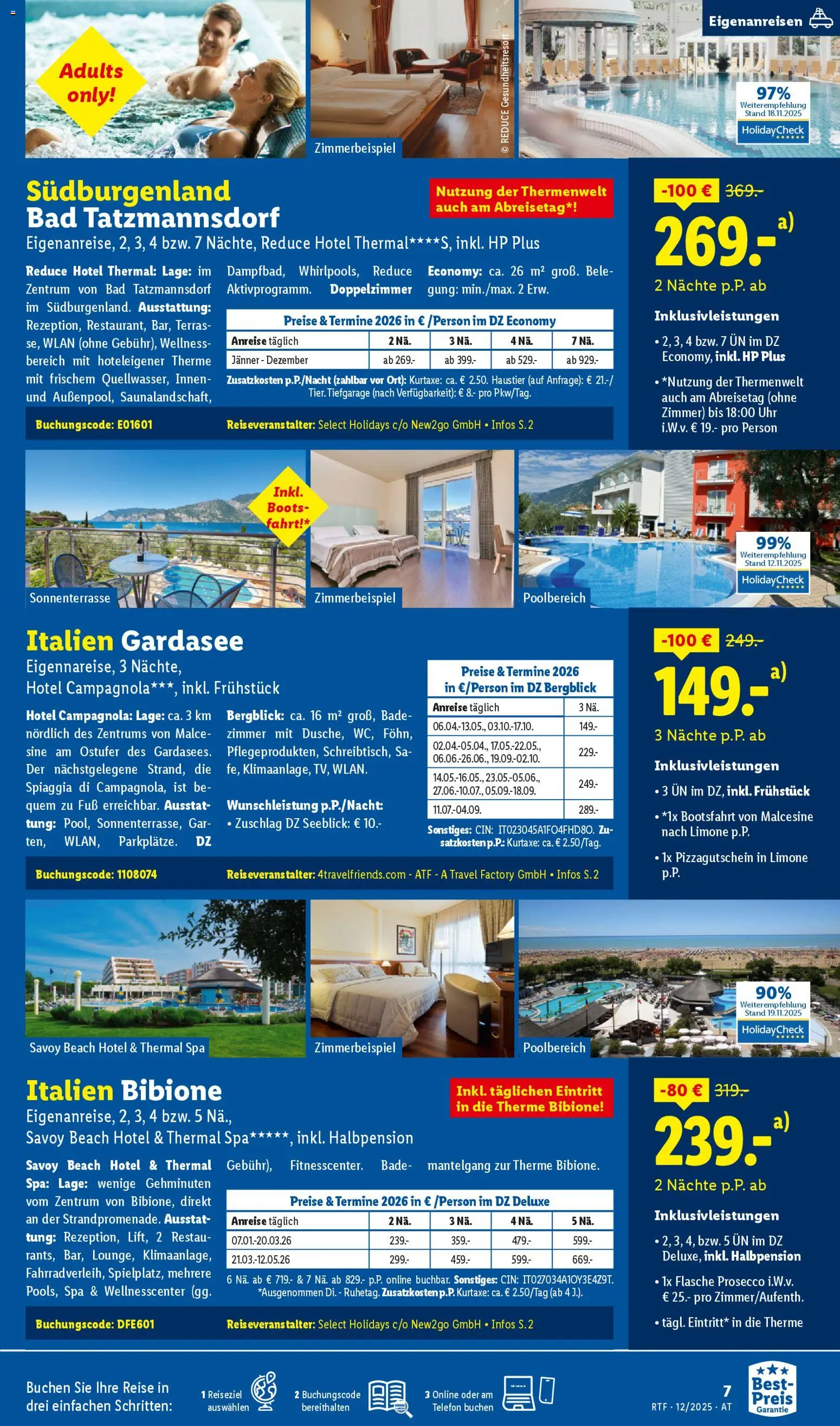 Lidl Dezember/Jänner/ Reise - Highlights gültig ab 13.12.2025 | Seite: 7 | Produkte: Telefon, Uhr, Bad