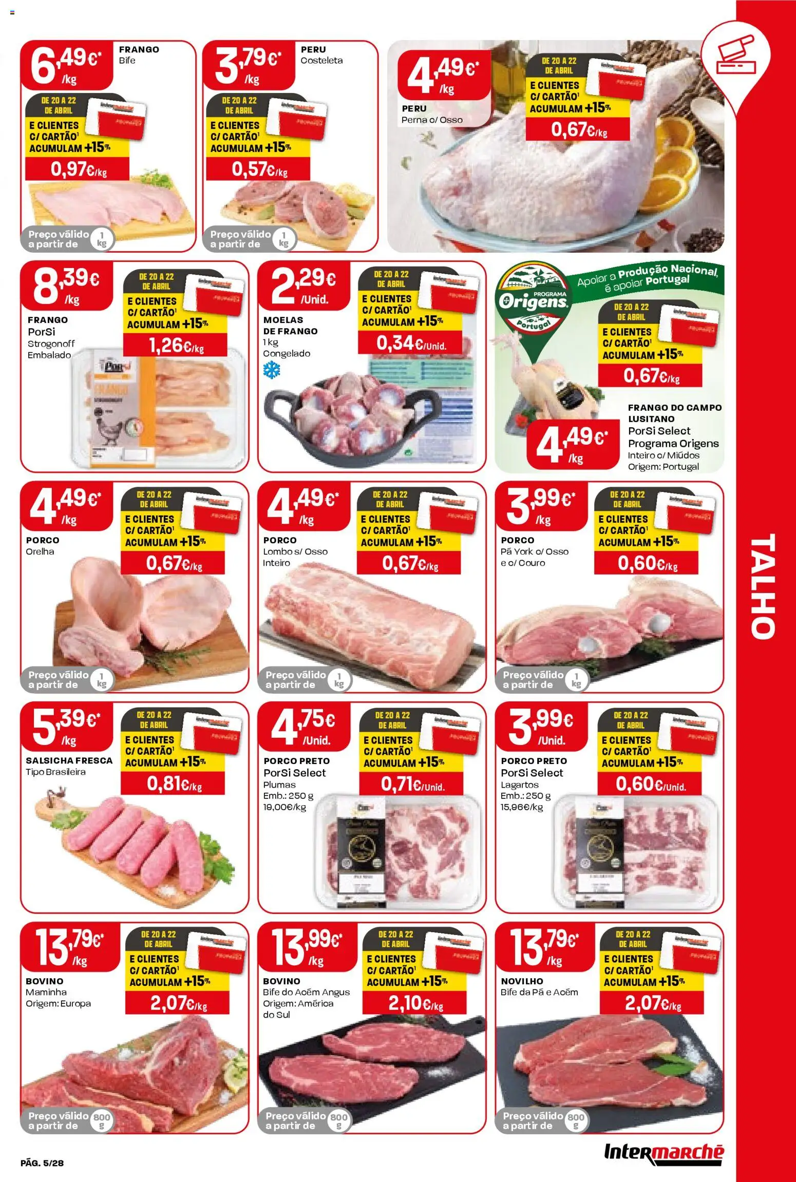 Intermarché Folheto Contact │ válido de 16.04.2026 | Página: 5 | Produtos: Peru, Salsicha, Pá, Moelas