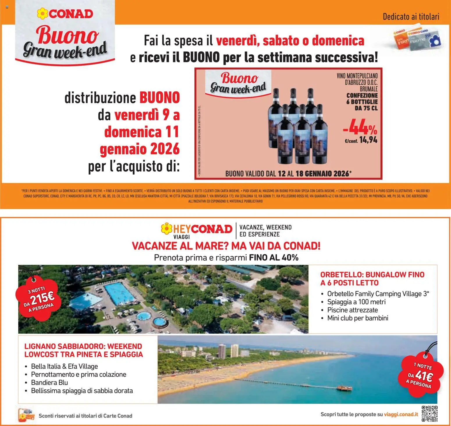 Volantino Conad del 07.01.2026 | Pagina: 23 | Prodotti: Vino, Letto