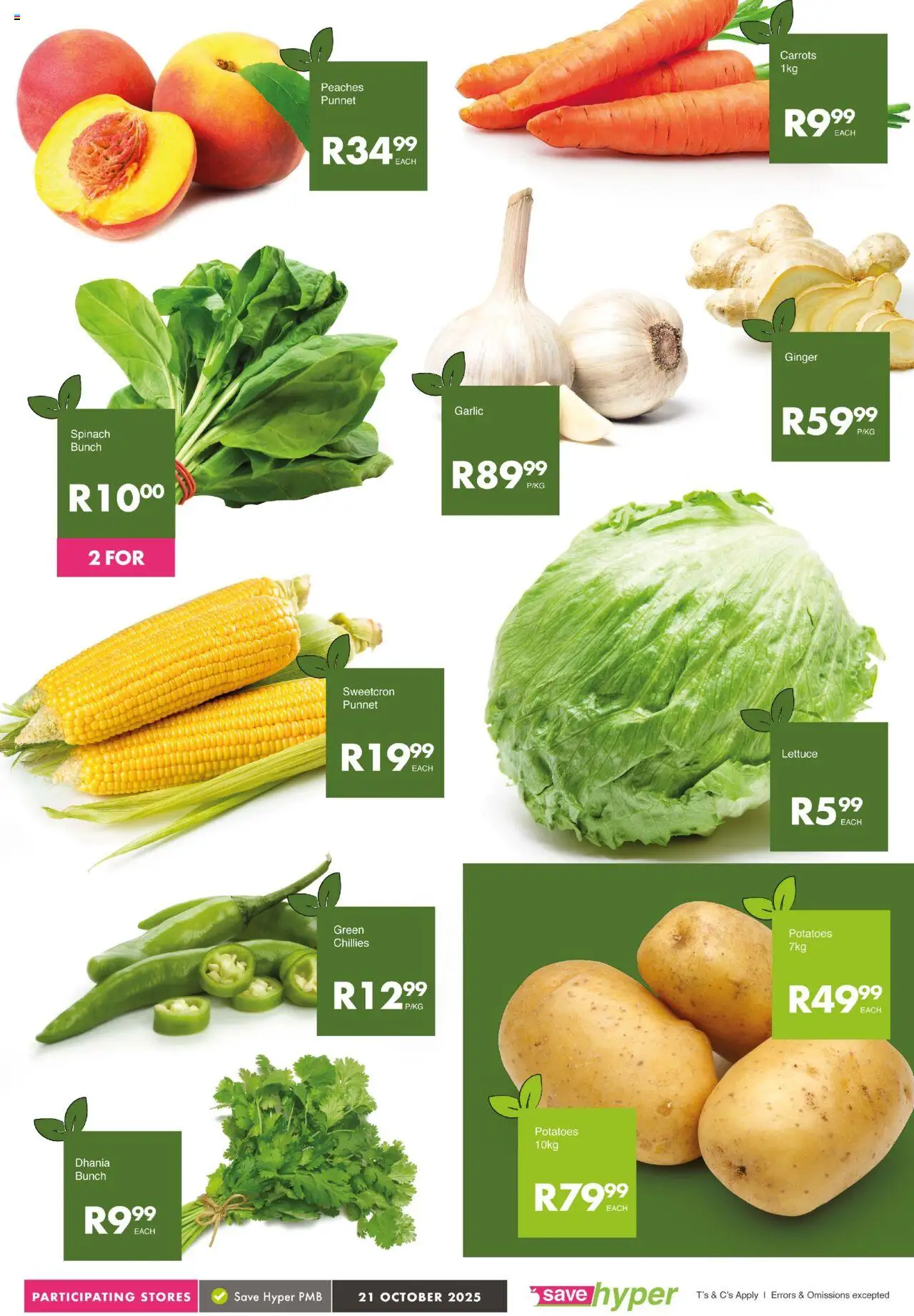 New Save catalogue – valid from 21.10.2025 | Page: 4 | Products: Carrots, Potatoes, Garlic, Lettuce