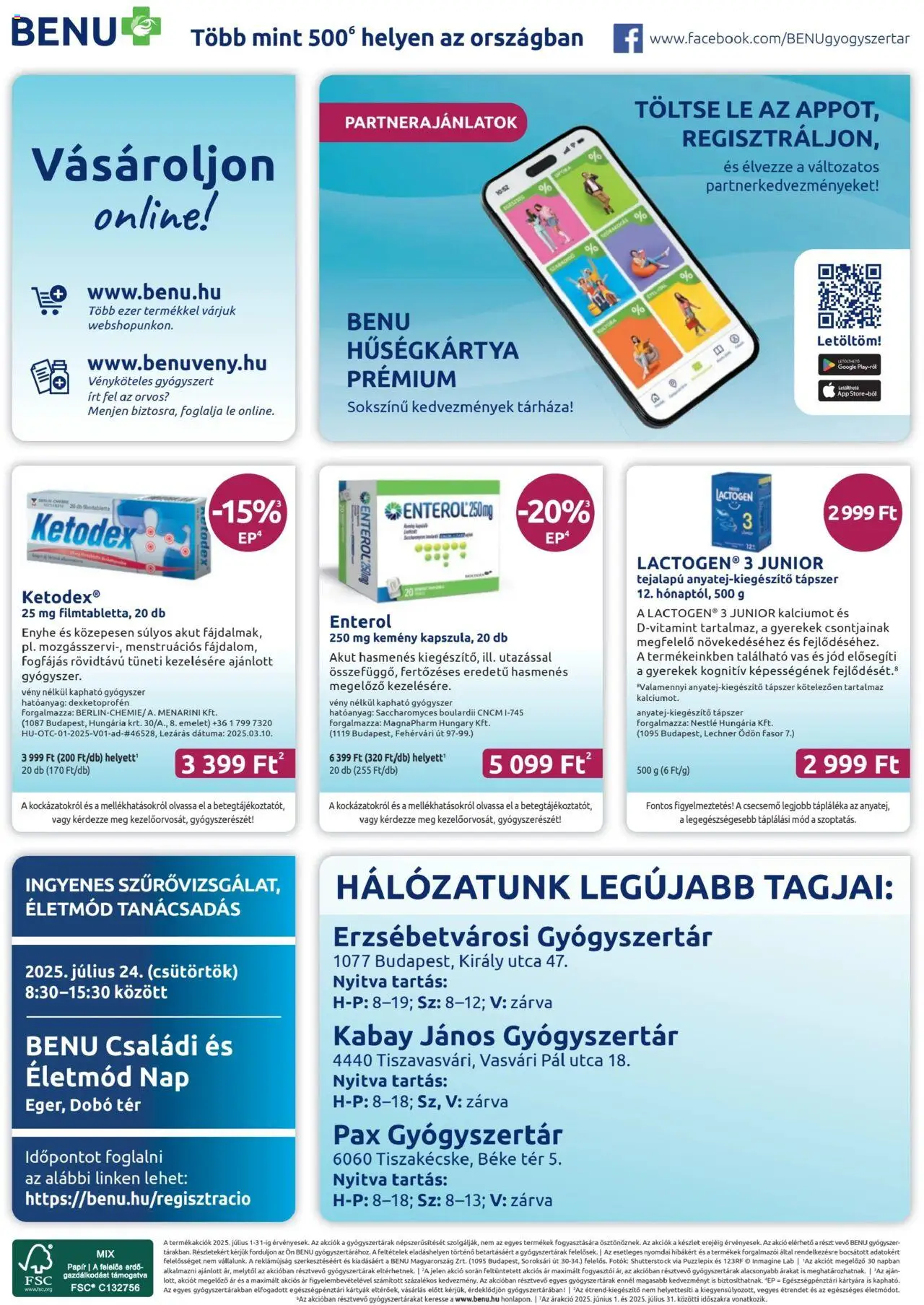 BENU Gyógyszertárak akciós ujság - amely érvényes a következő dátumtól: 01.07.2025 | Oldal: 28