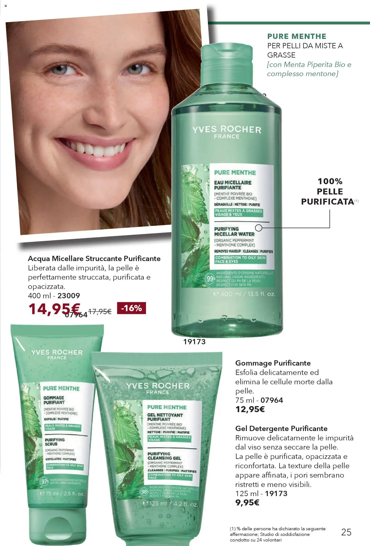 Volantino Yves Rocher del 29.11.2025 | Pagina: 25 | Prodotti: Acqua micellare, Detergente, Acqua, Menta