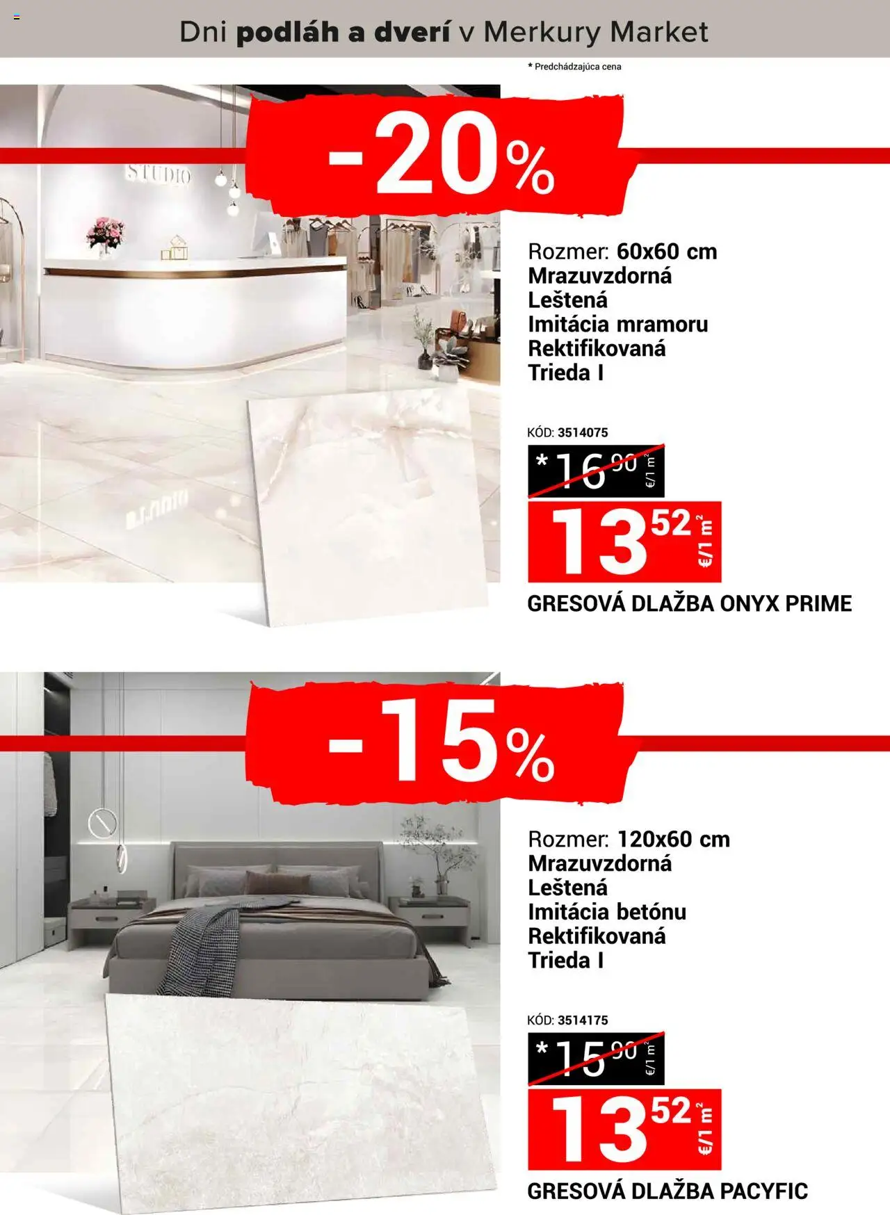 Nové Merkury Market akcie – leták je platný od 18.10.2025 | Strana: 14 | Produkty: Dlažba