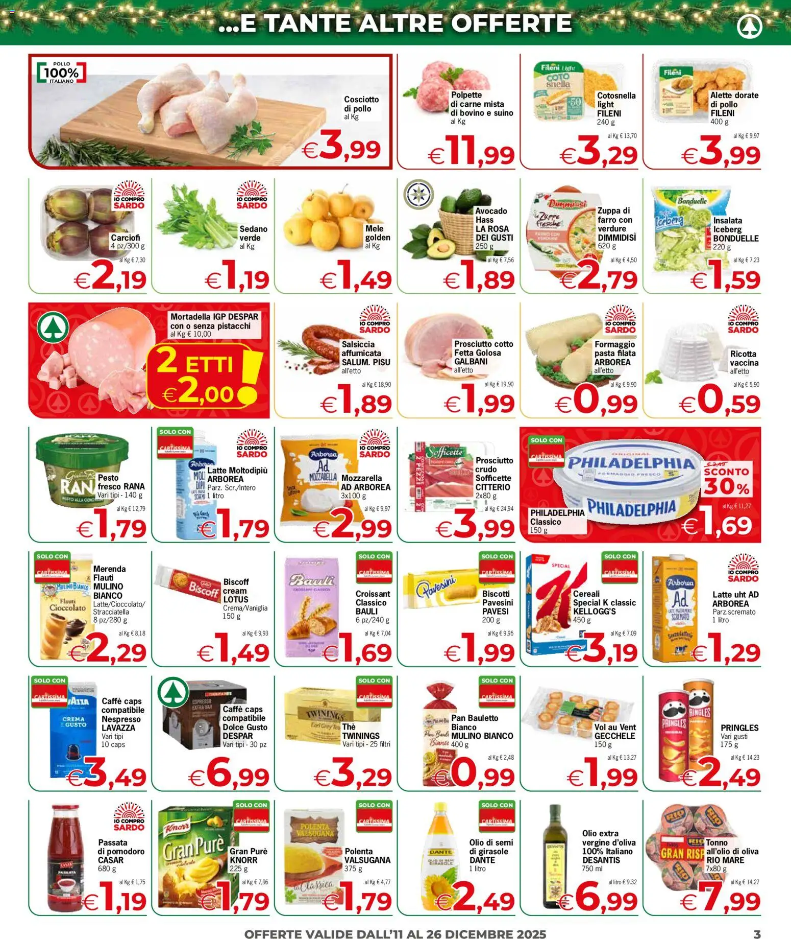 Volantino Despar del 11.12.2025 | Pagina: 3 | Prodotti: Cereali, Insalata, Latte, Stracciatella