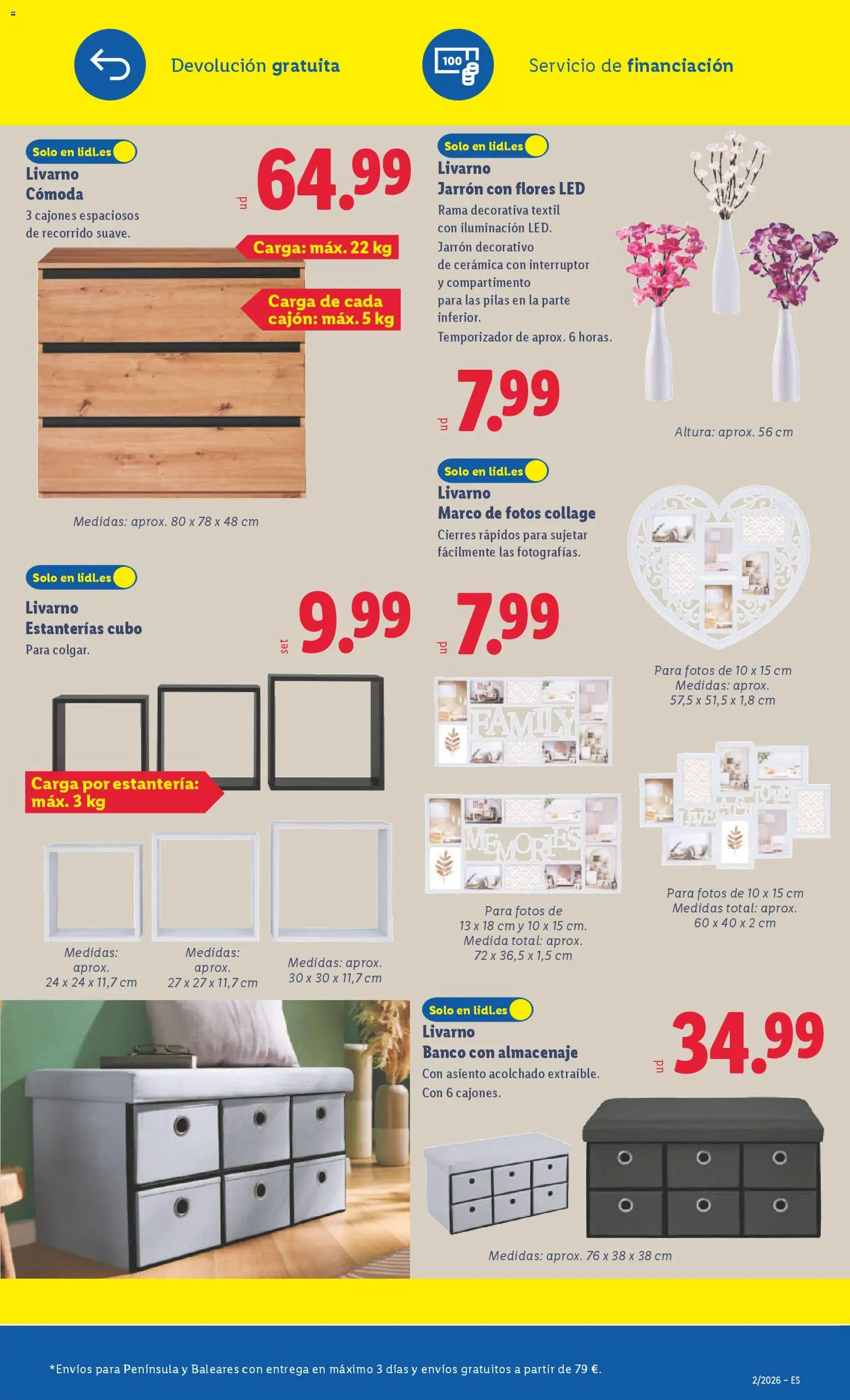 Lidl folleto de bazar │ válido desde el 05.01.2026 | Página: 21 | Productos: Marco, Galette de chaise, Almacenaje, Jarrón
