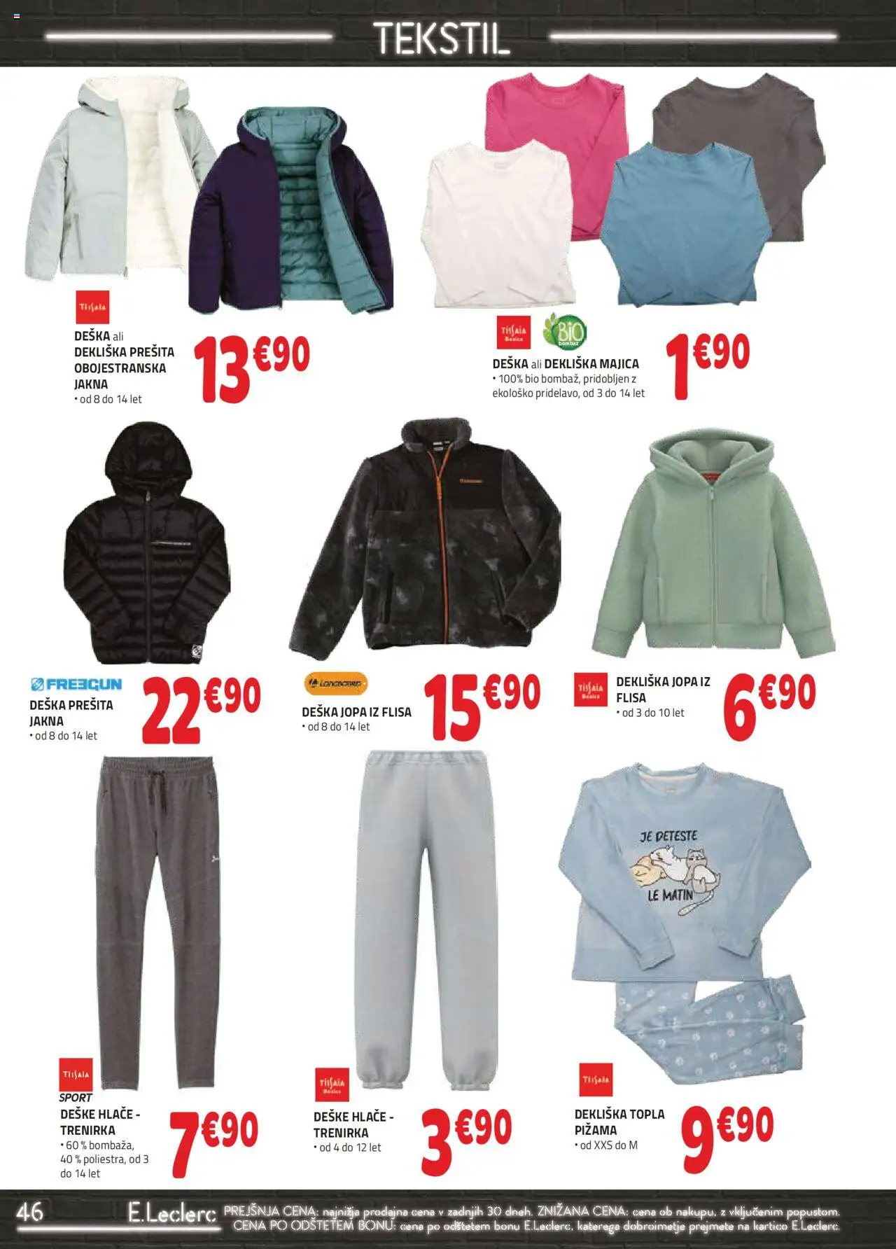 Novi E.leclerc katalog ponudbe – veljaven od 01.10.2025 | Stran: 6 | Izdelki: Pižama, Trenirka, Majica, Jakna