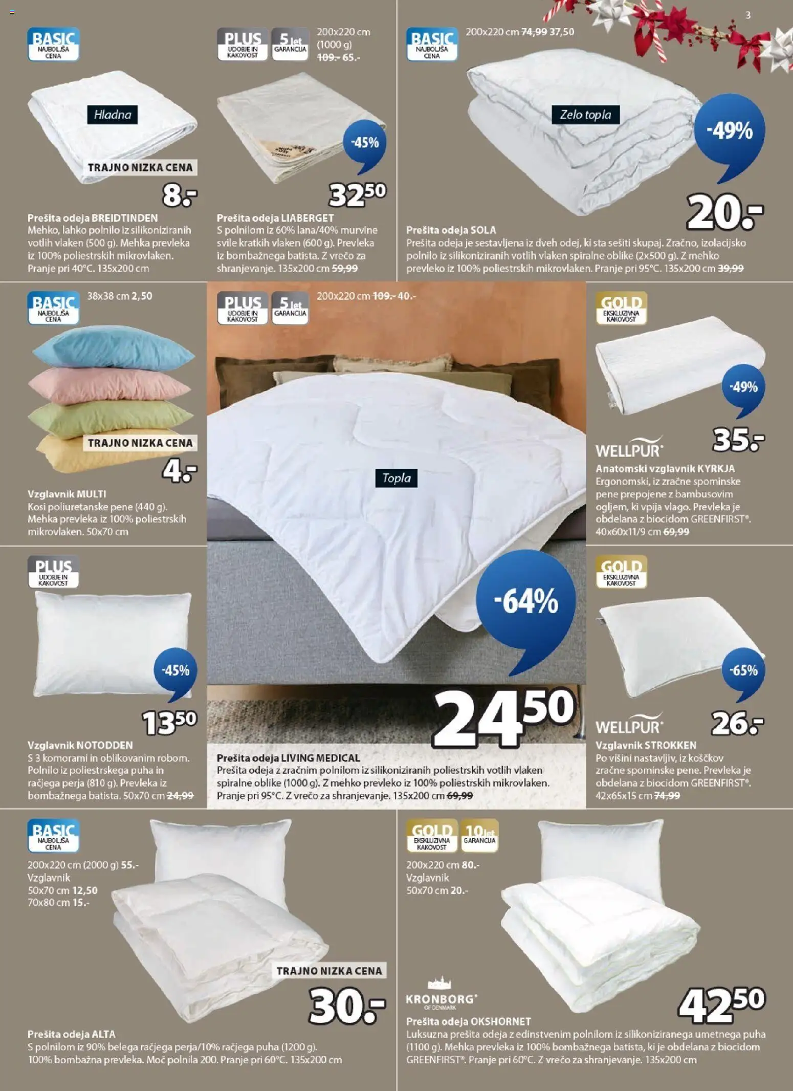 Novi JYSK katalog ponudbe – veljaven od 17.12.2025 | Stran: 3 | Izdelki: Prešita odeja, Vzglavnik, Prevleka, Odeja