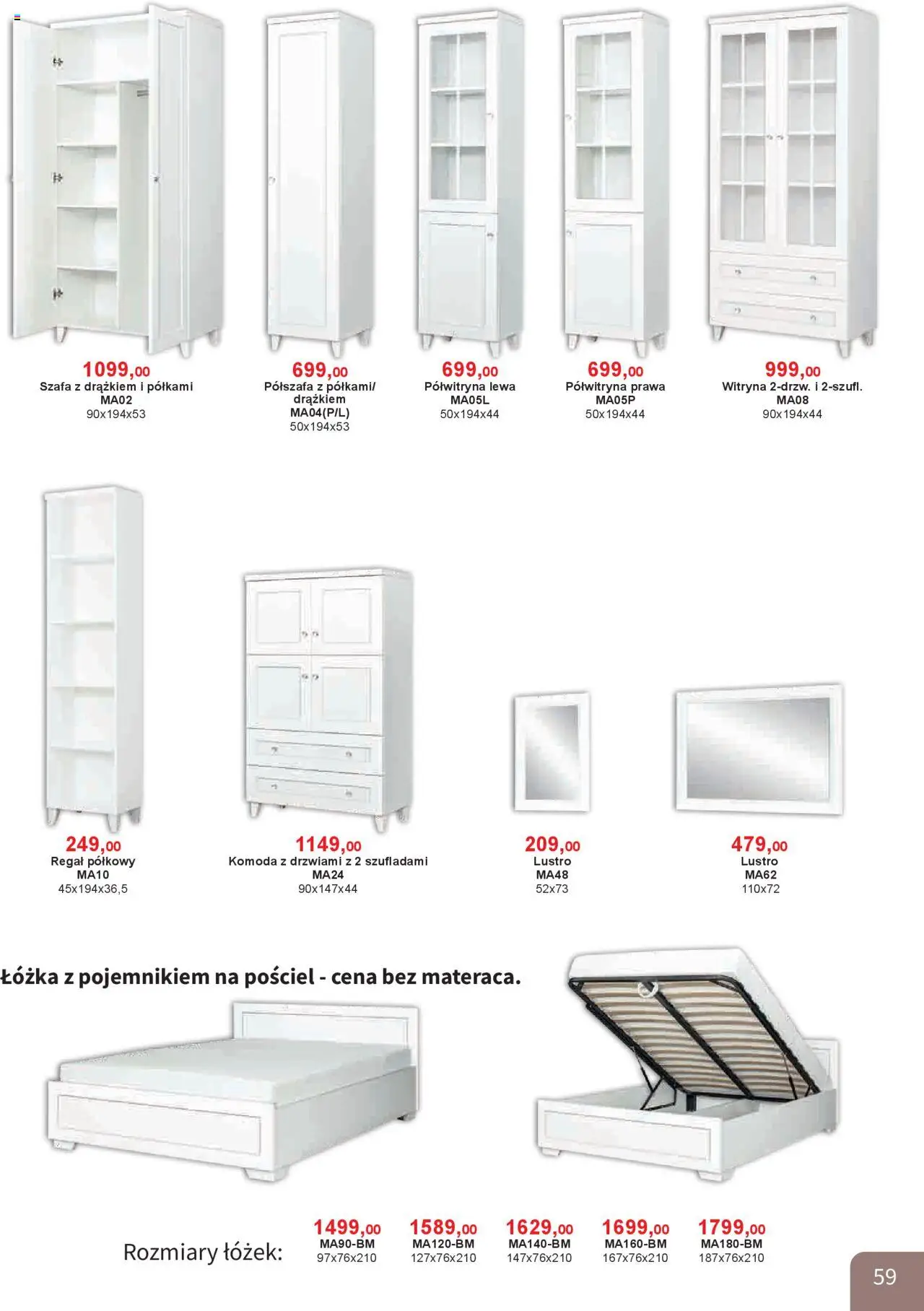 Bodzio Katalog od 01.10.2025 | Strona: 59 | Produkty: Szafa, Lustro, Witryna, Regał