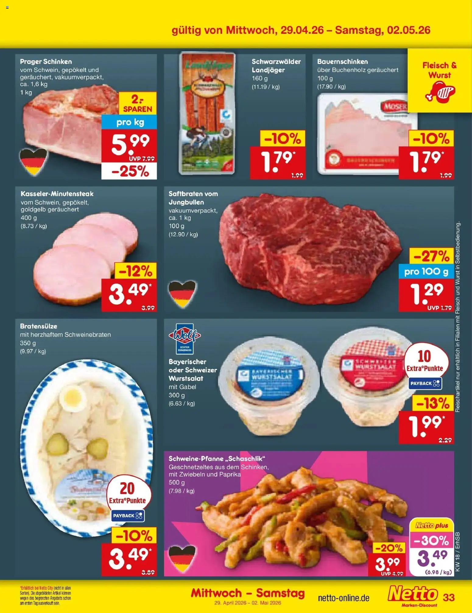 Netto Marken-Discount Prospekt München	 – gültig ab 27.04.2026 | Seite: 49 | Produkte: Paprika, Wurst, Schinken, Fleisch