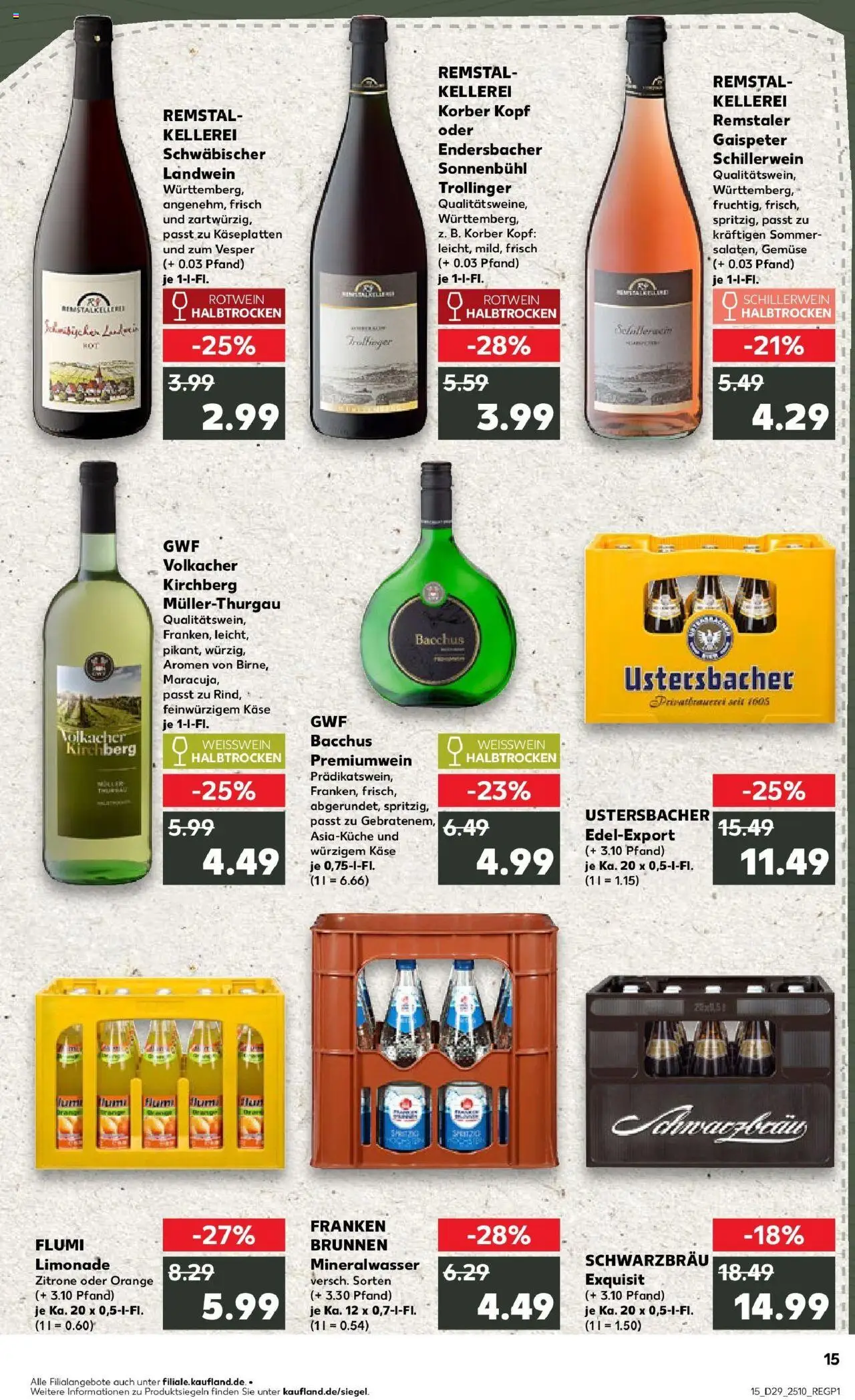 Kaufland prospekt Königsbrunn	 - gültig ab dem 21.07.2025 | Seite: 28 | Produkte: Käse, Weißwein, Rotwein, Limonade