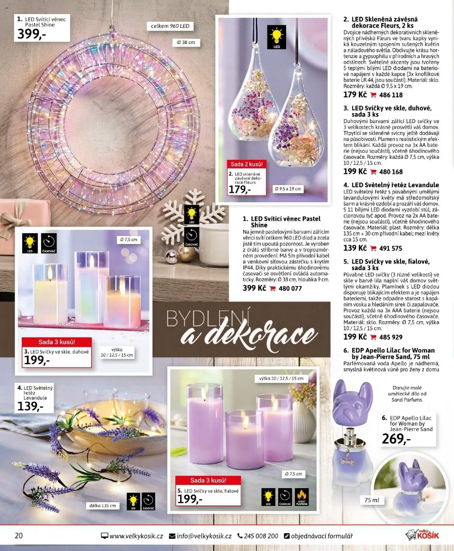 Velký Košík katalog leden 2026 od 01.01.2026 | Strana: 20 | Produkty: Svíčky, Baterie, Barvy, Dekorace
